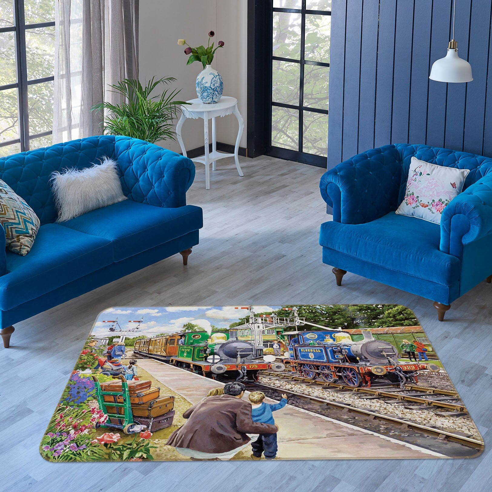 3D The Bluebell Railway 1107 Trevor Mitchell Rug Non Slip Rug Mat Mat AJ Creativity Home