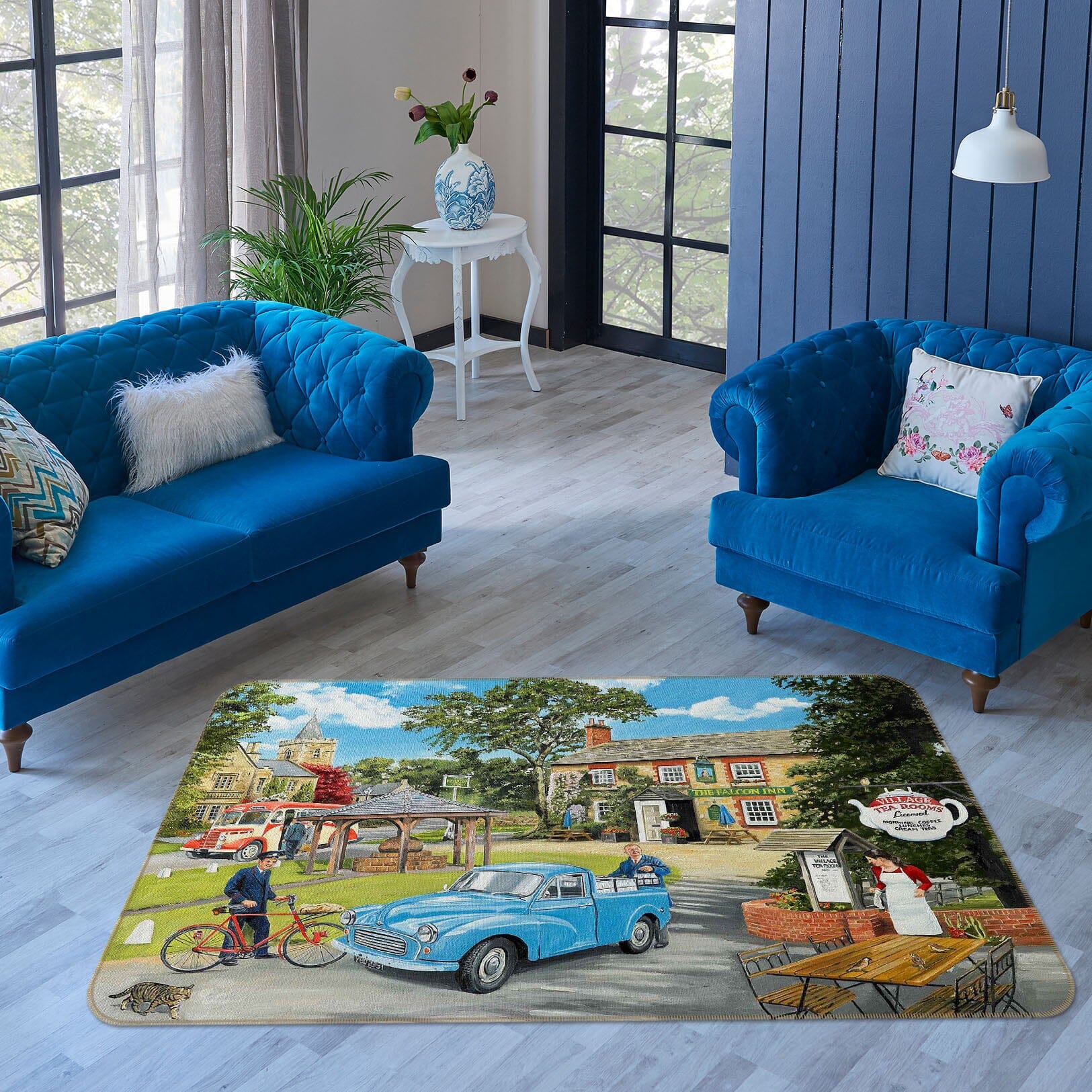 3D The Village Tearooms 1126 Trevor Mitchell Rug Non Slip Rug Mat Mat AJ Creativity Home