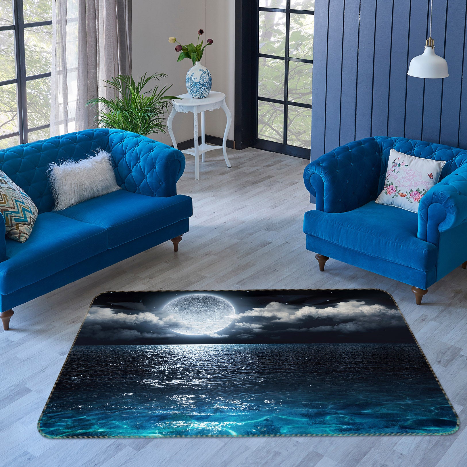 3D Surface Moon 35143 Non Slip Rug Mat