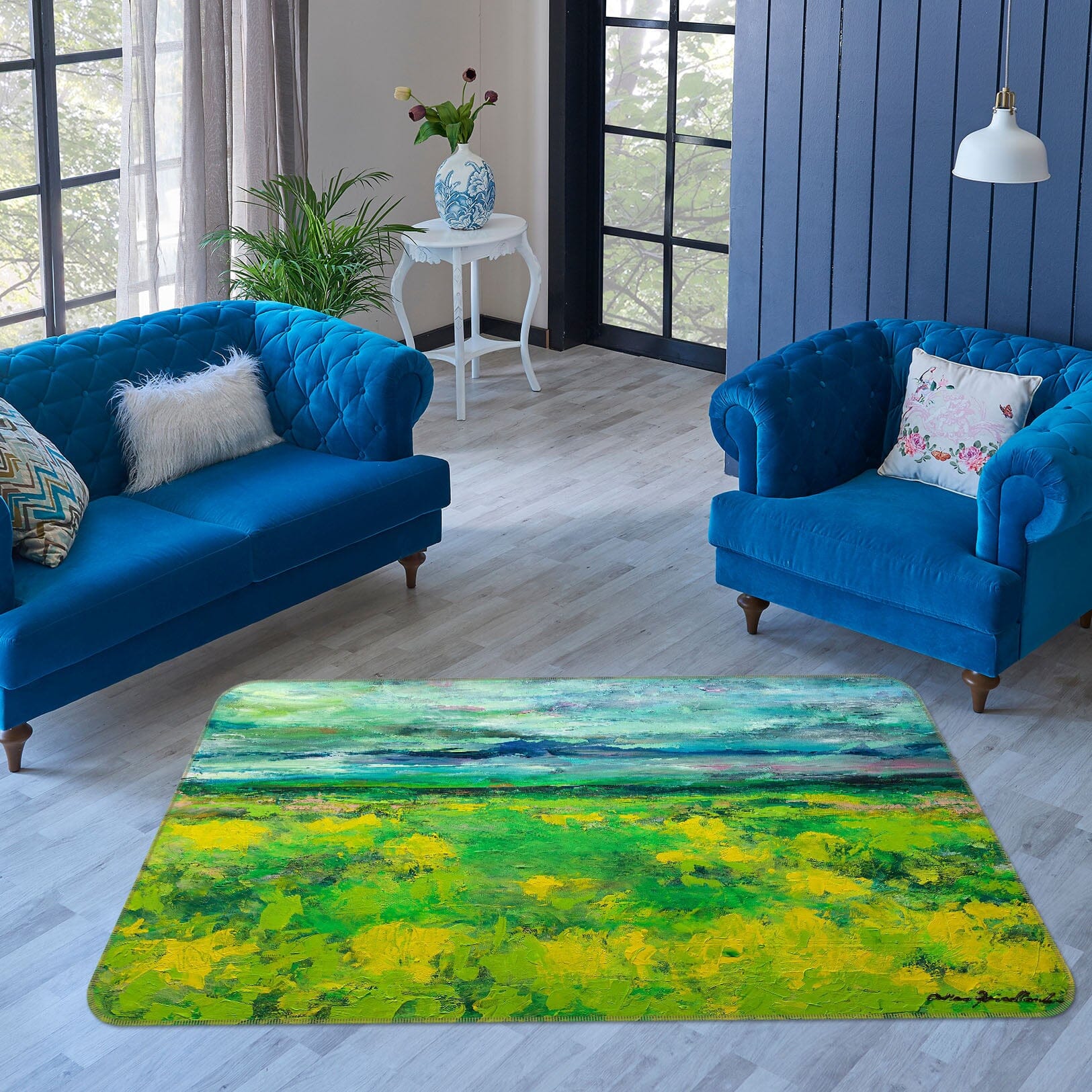 3D Summer Steppe 1099 Allan P. Friedlander Rug Non Slip Rug Mat Mat AJ Creativity Home