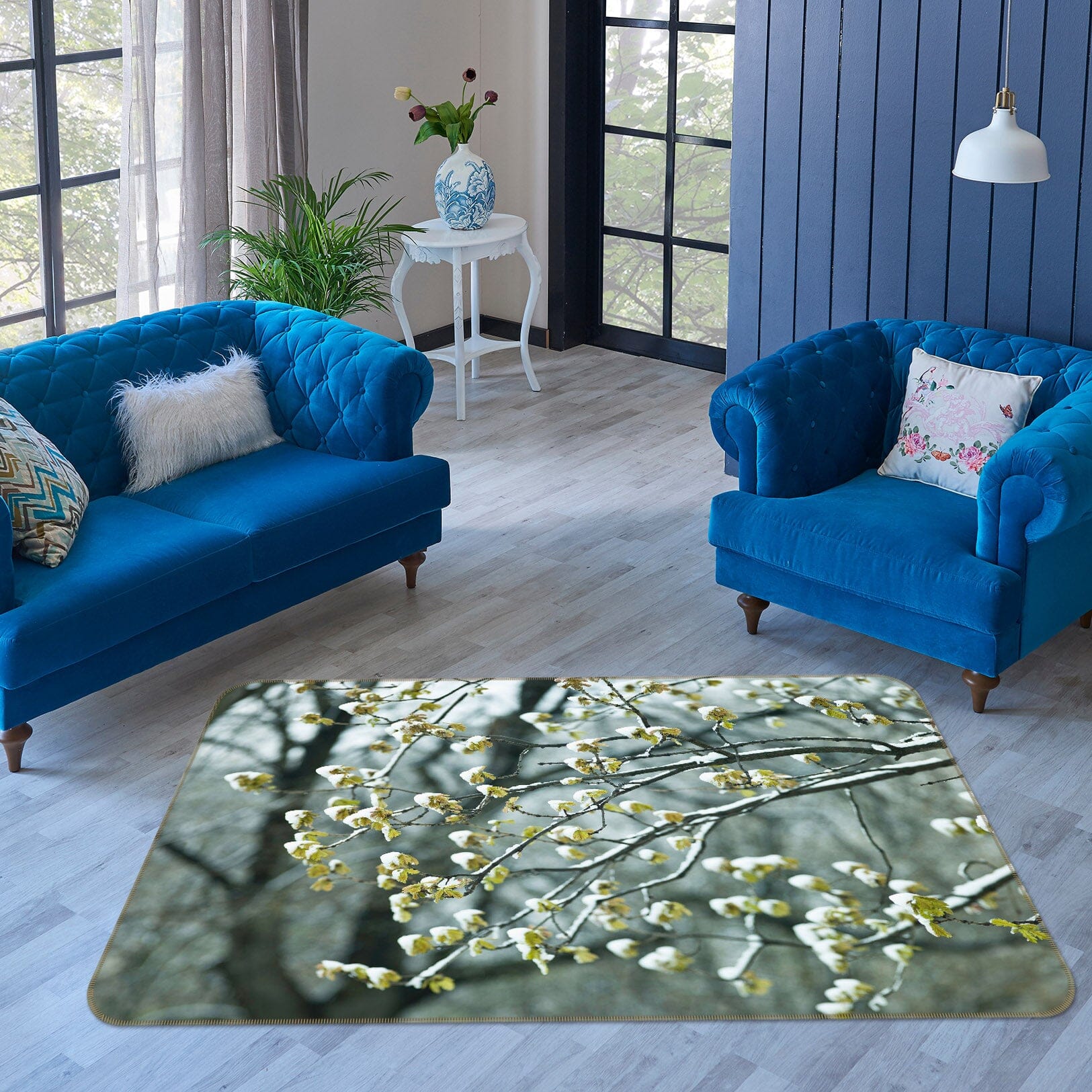 3D With Buds 3004 Assaf Frank Rug Non Slip Rug Mat Mat AJ Creativity Home