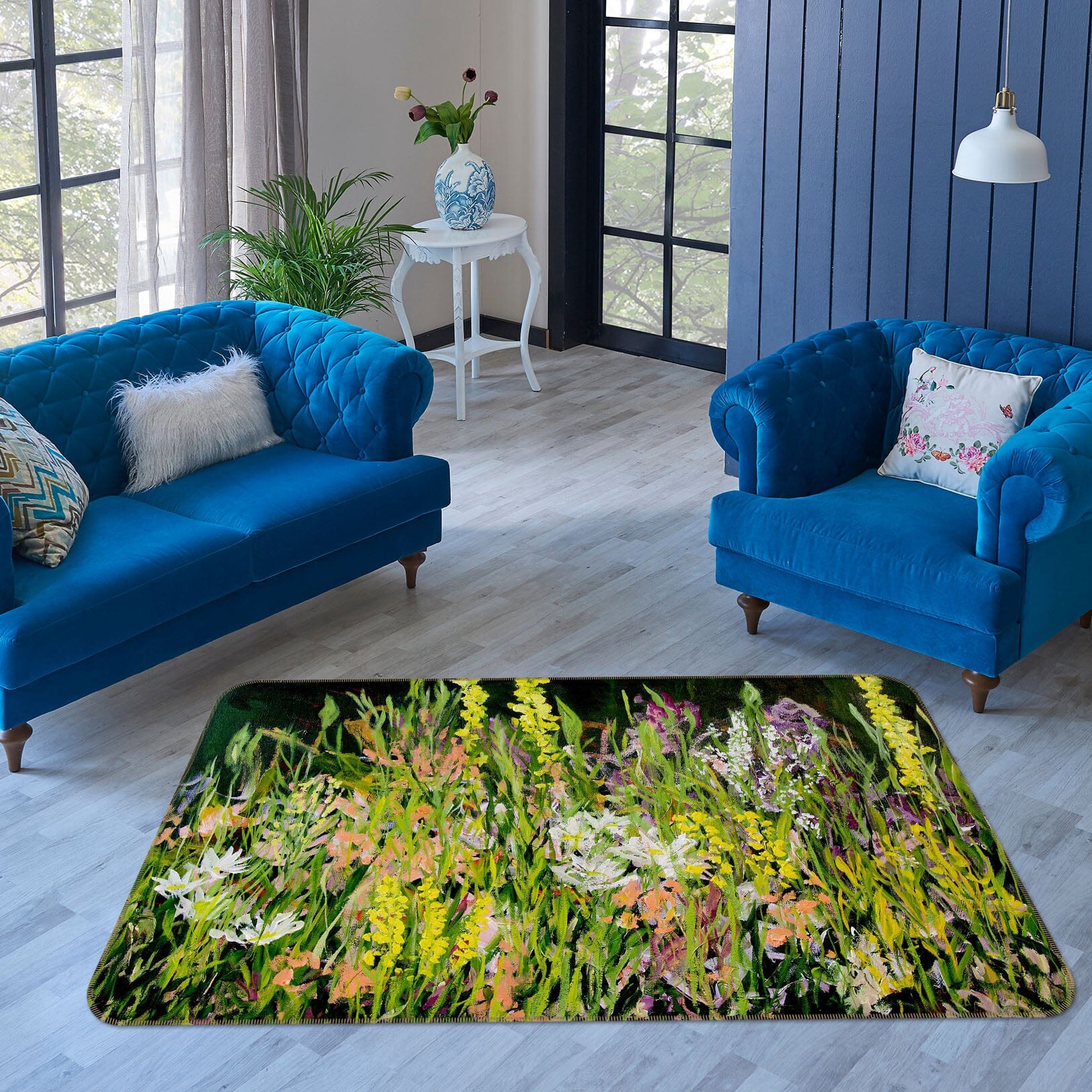 3D Field Wildflowers 1081 Allan P. Friedlander Rug Non Slip Rug Mat Mat AJ Creativity Home