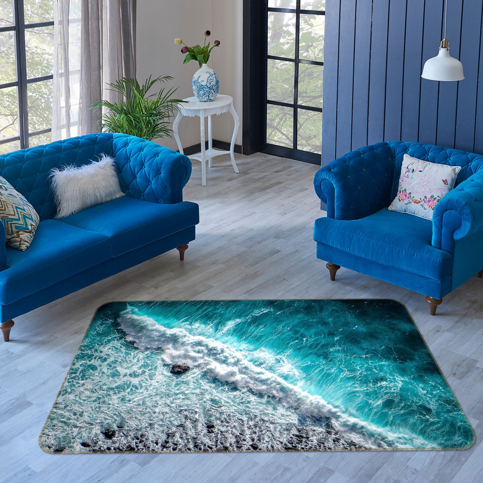 3D Waves 27093 Non Slip Rug Mat