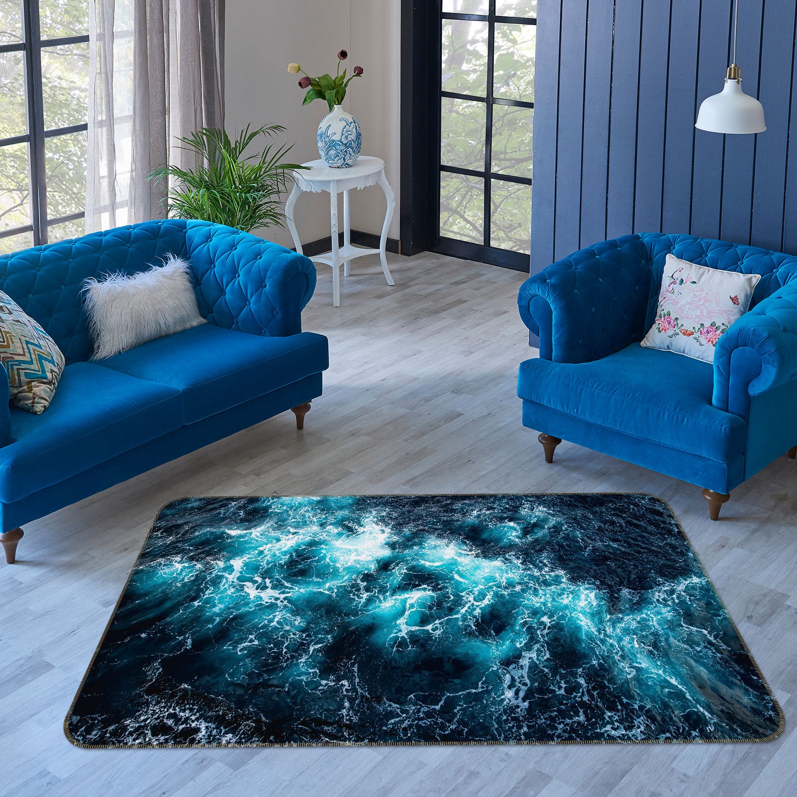 3D Waves 27124 Non Slip Rug Mat