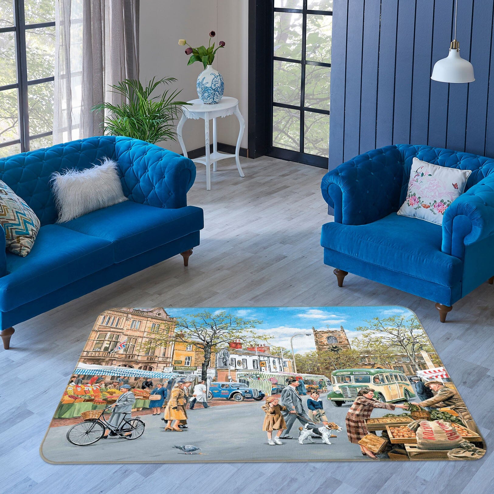 3D Market Day 1087 Trevor Mitchell Rug Non Slip Rug Mat Mat AJ Creativity Home
