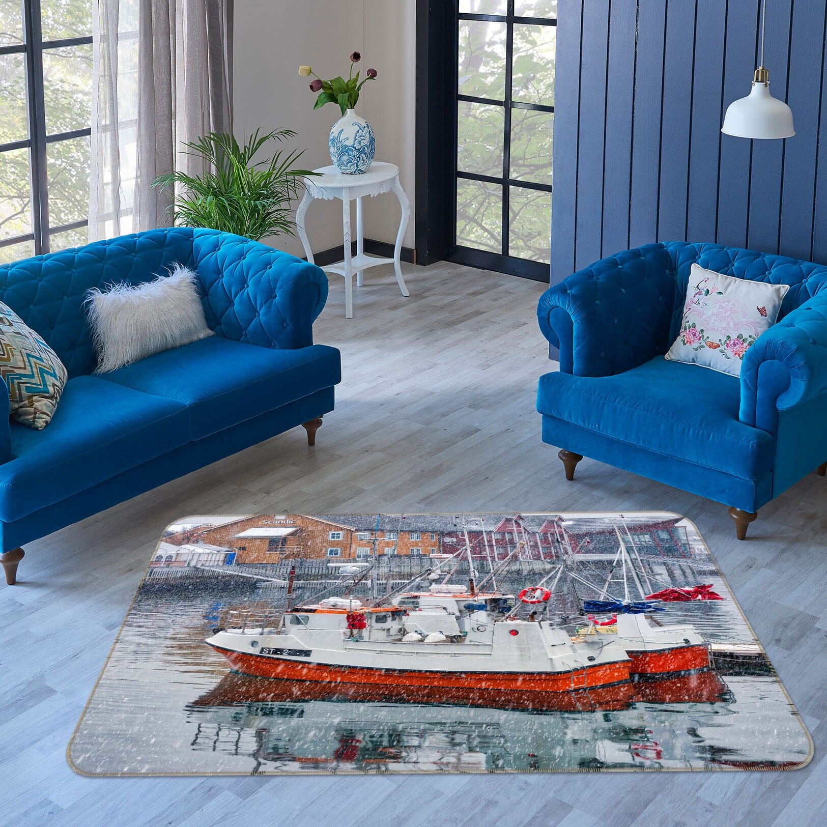 3D Red Ship 1055 Marco Carmassi Rug Non Slip Rug Mat Mat AJ Creativity Home