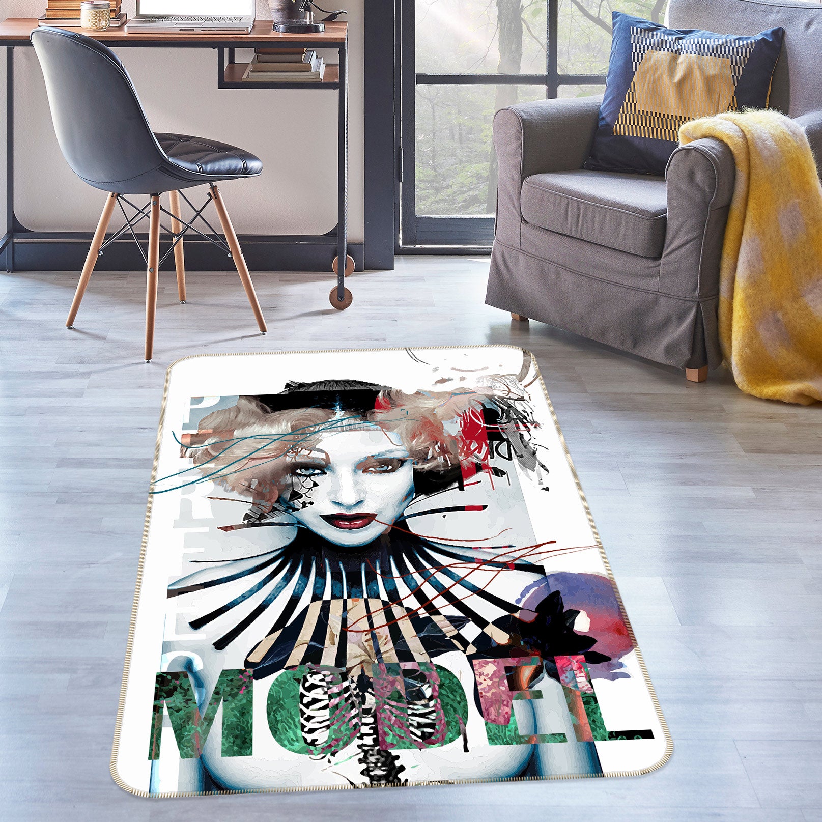 3D Model Woman 77253 Non Slip Rug Mat