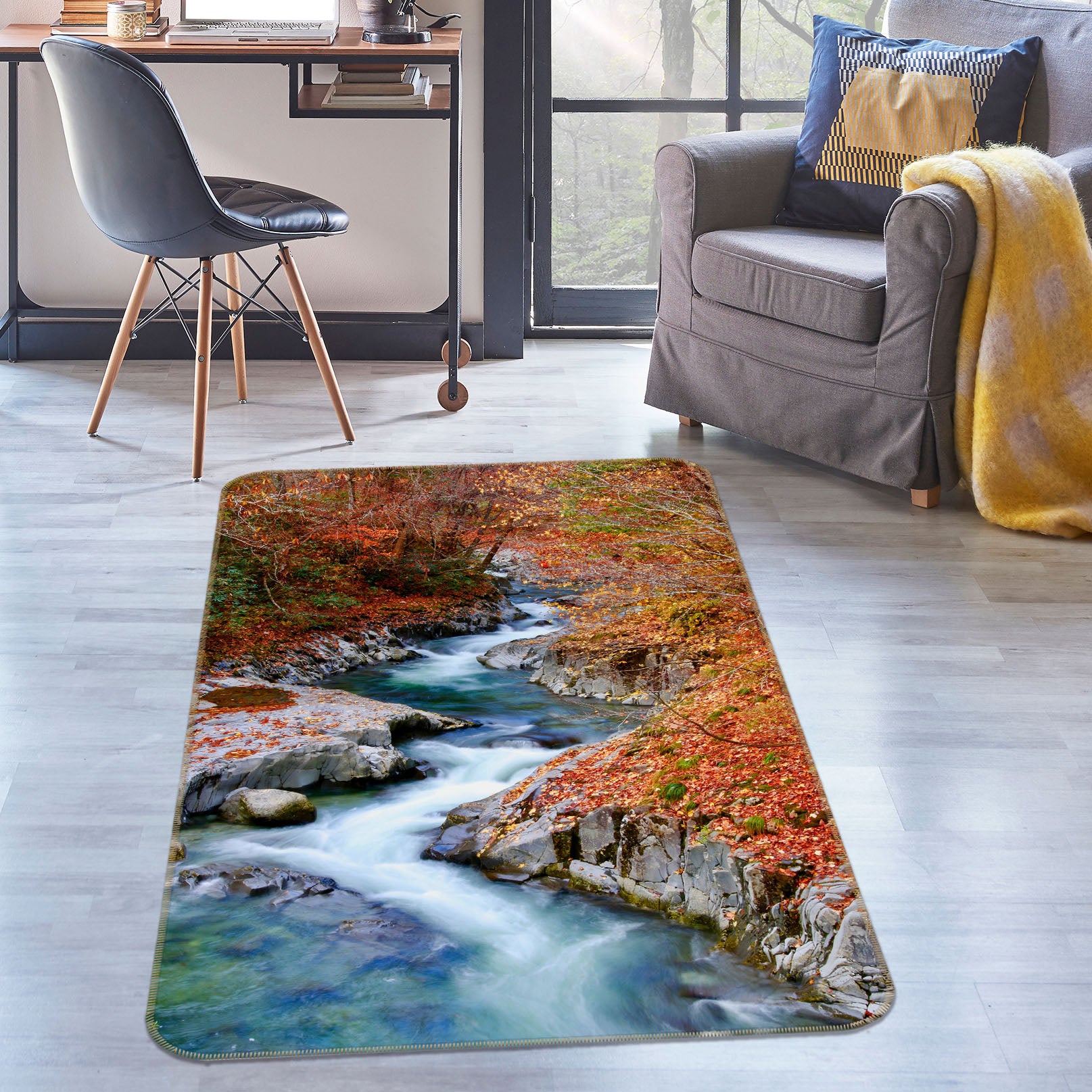 3D Torrent Stream 26184 Non Slip Rug Mat