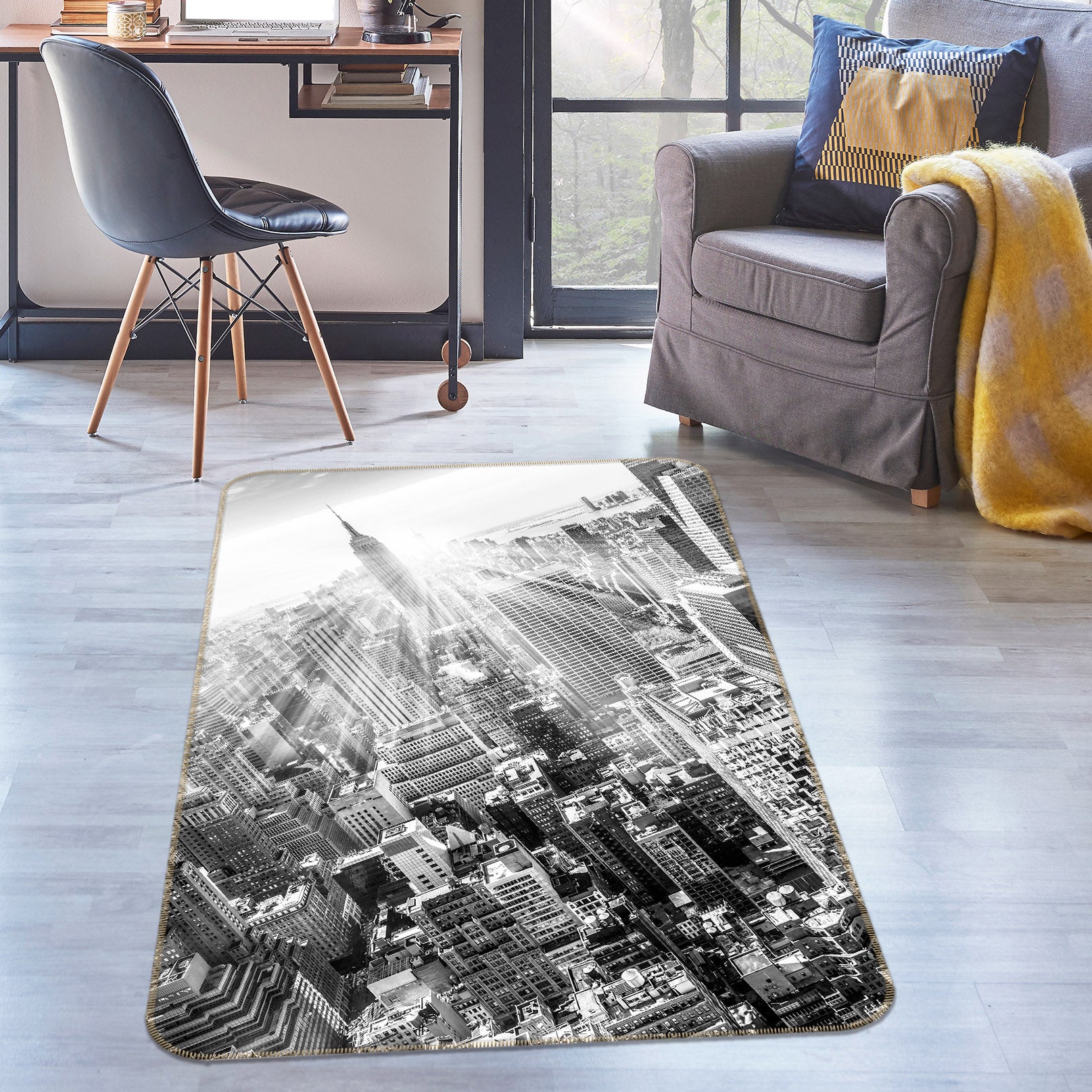 3D High-Rise Building 34222 Non Slip Rug Mat
