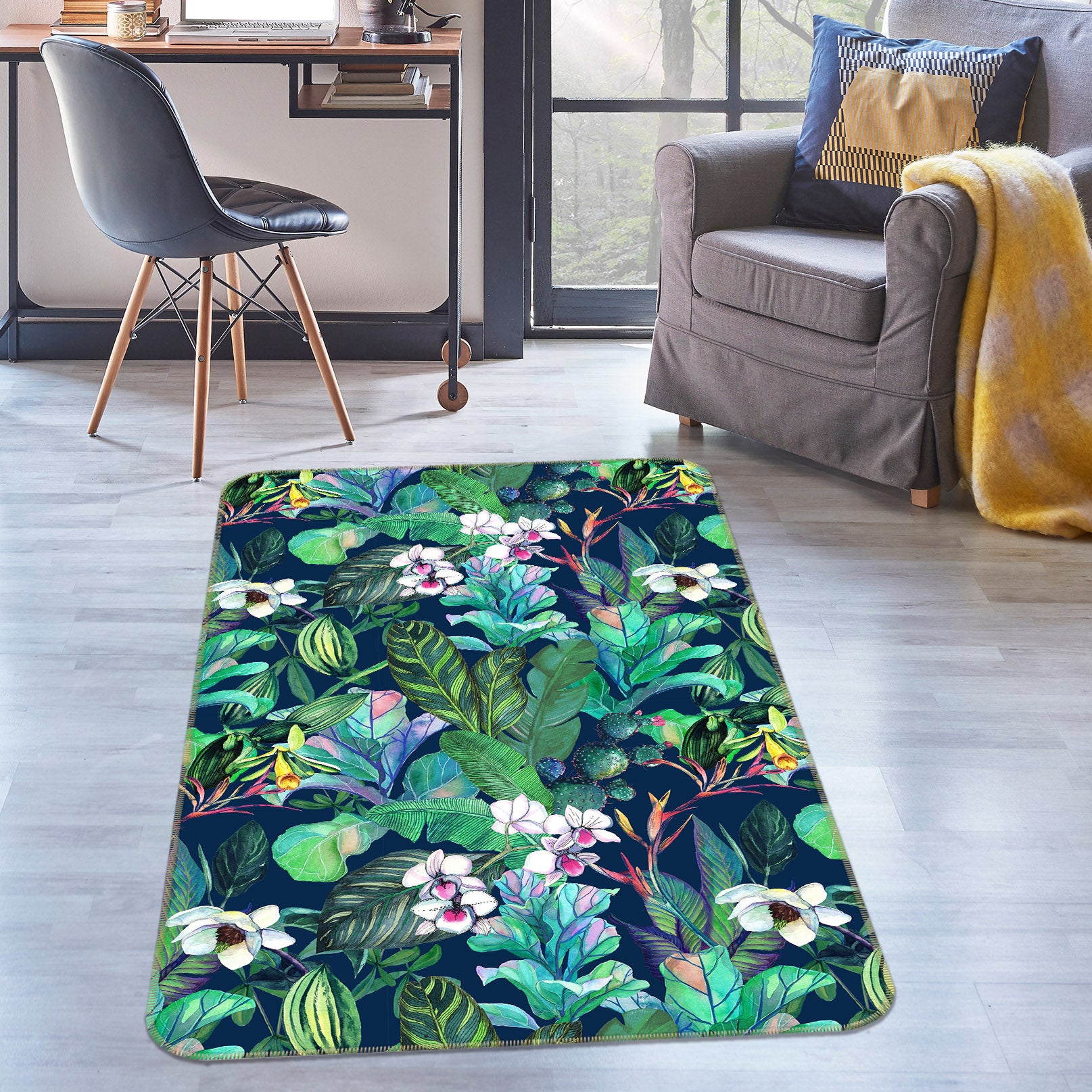 3D Flower Bush 26080 Non Slip Rug Mat