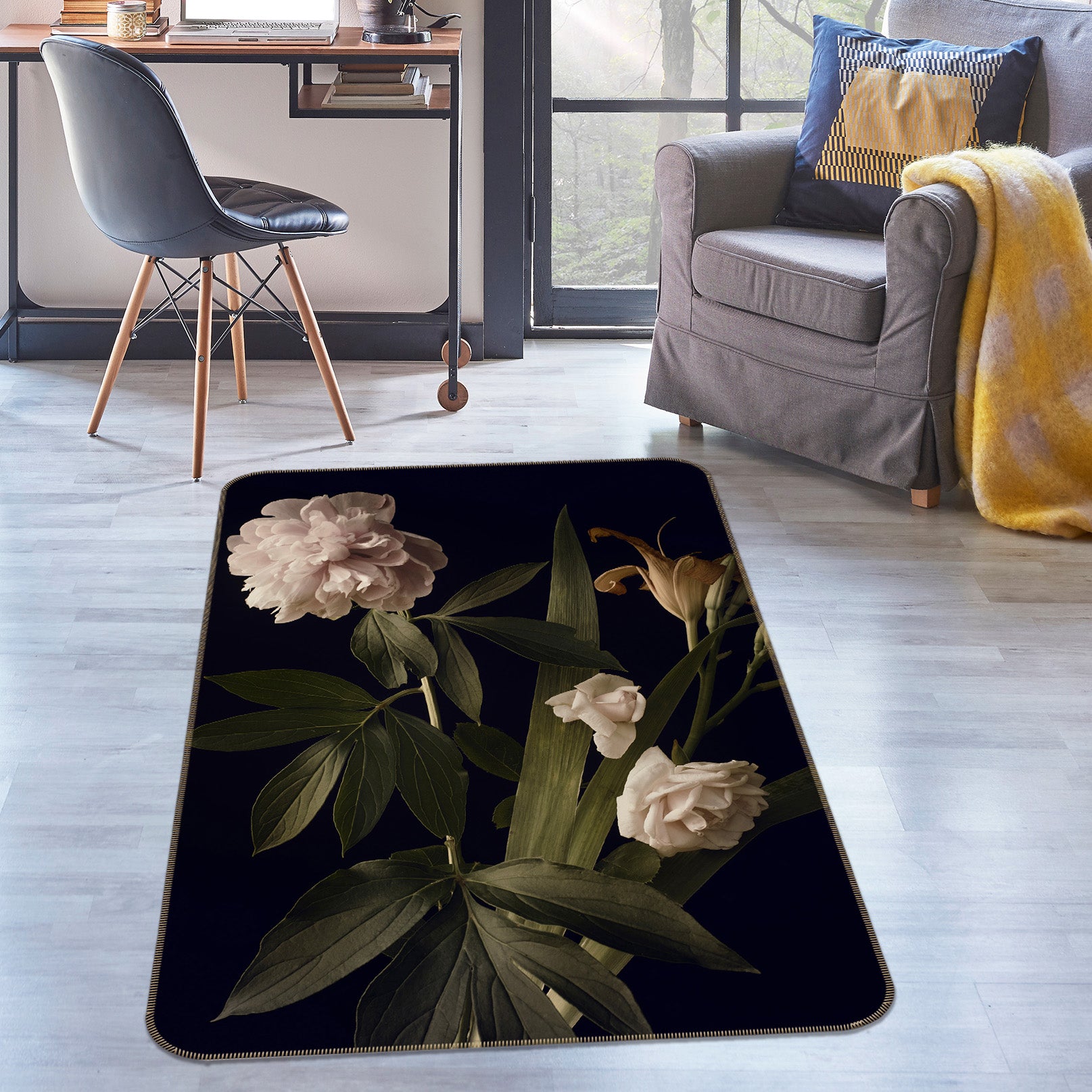 3D Flowers 26093 Non Slip Rug Mat