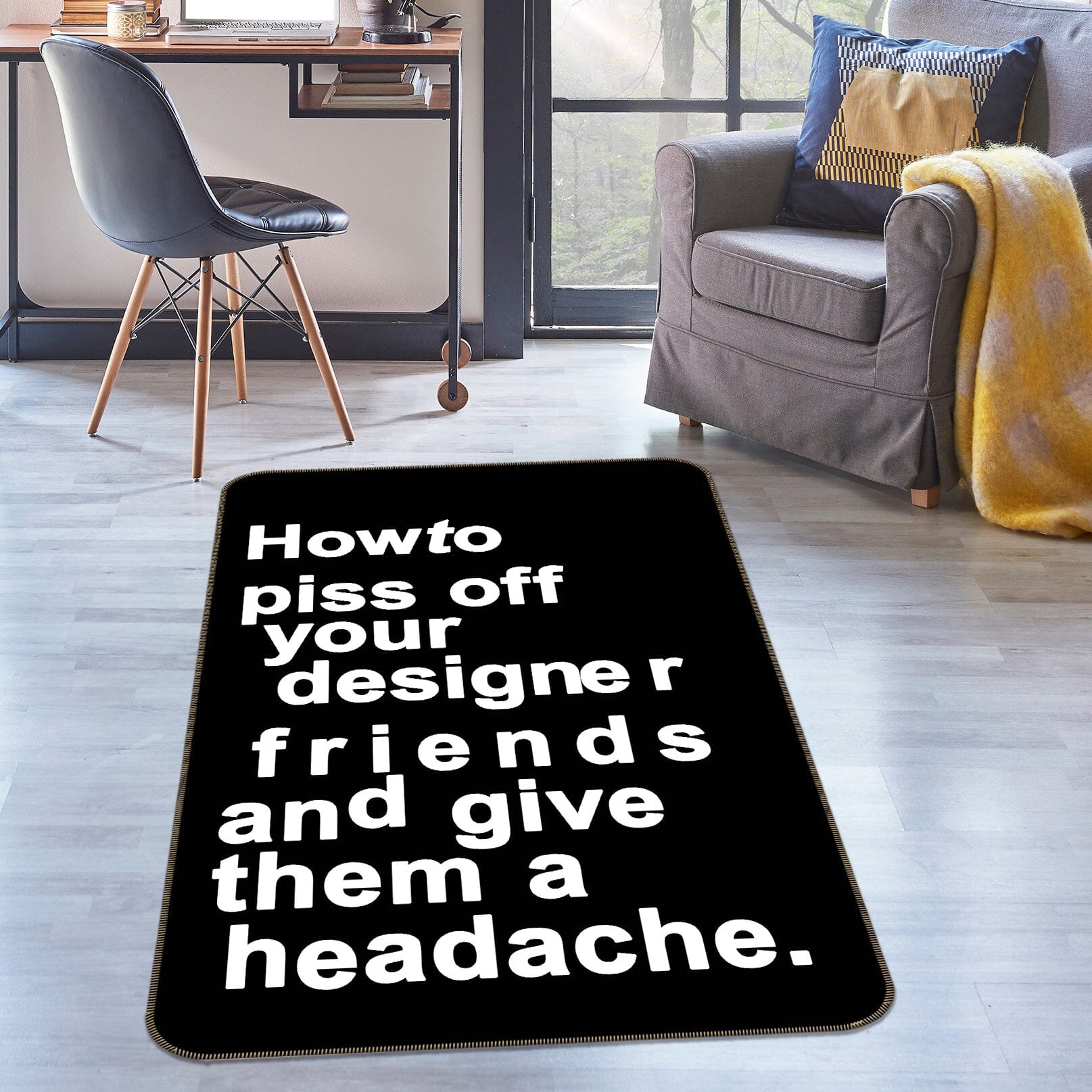3D The Headache 1121 Boris Draschoff Rug Non Slip Rug Mat Mat AJ Creativity Home