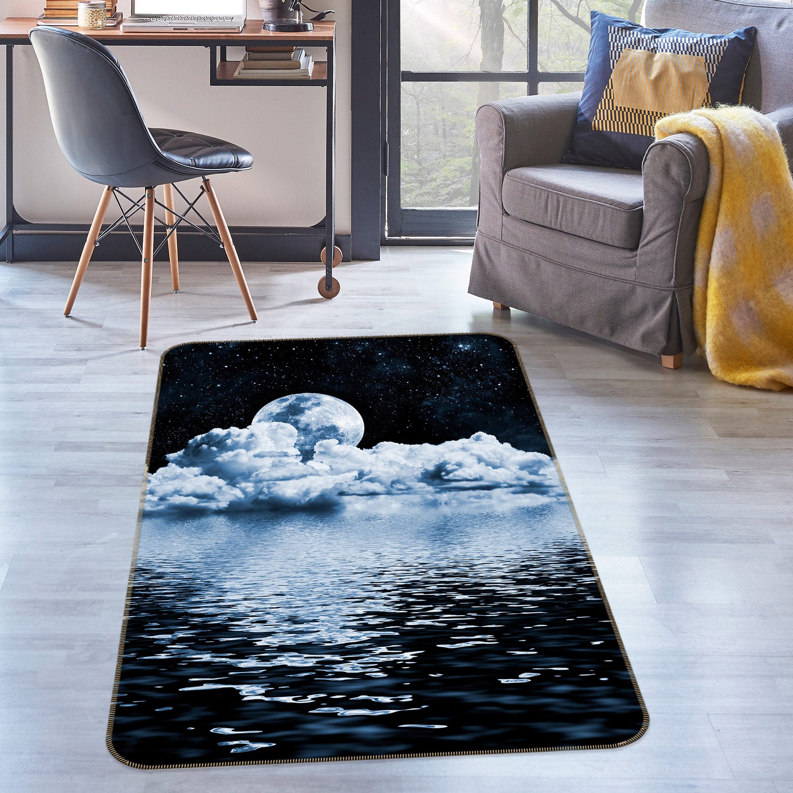 3D Moon Lake 76057 Non Slip Rug Mat