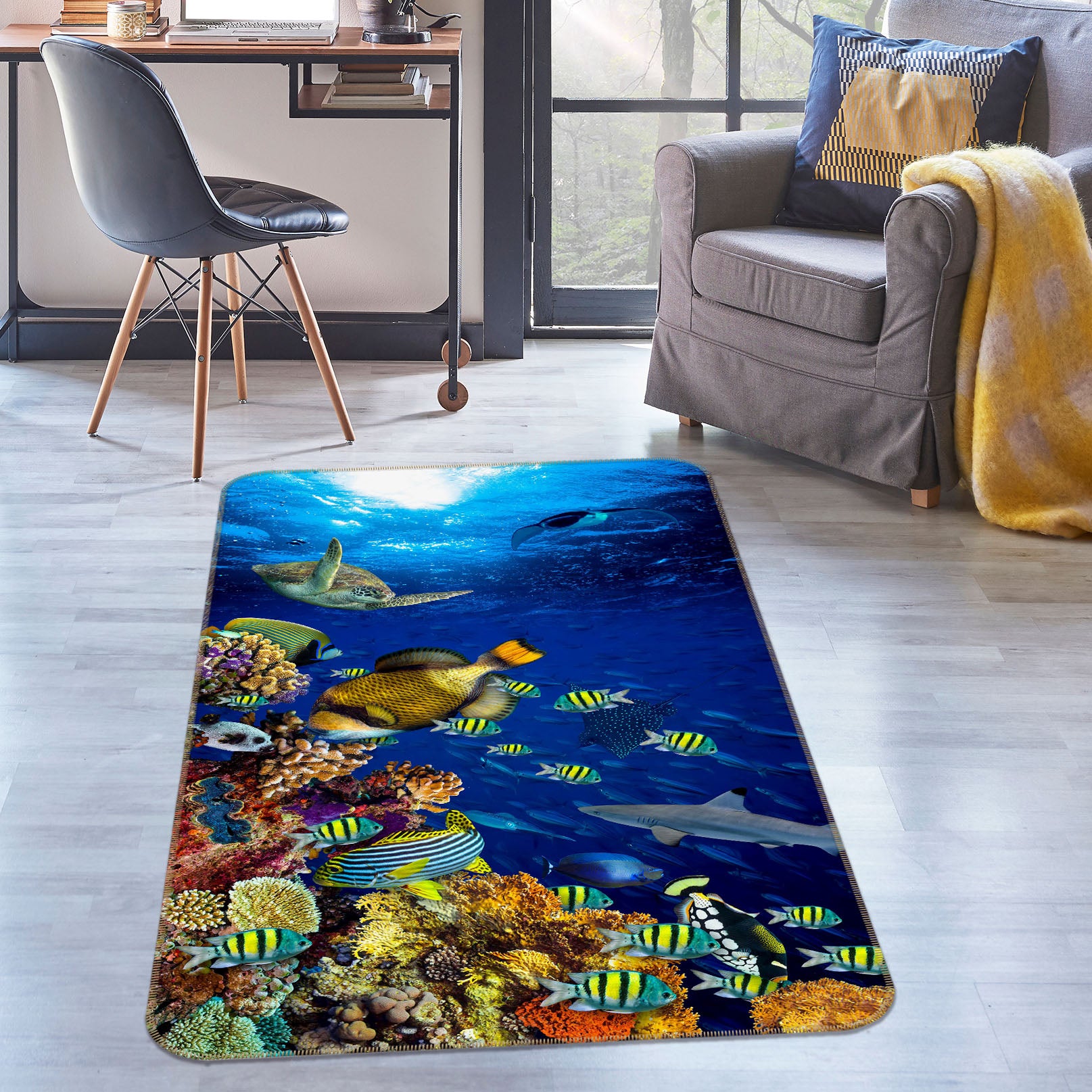 3D Sea Fish 26170 Non Slip Rug Mat