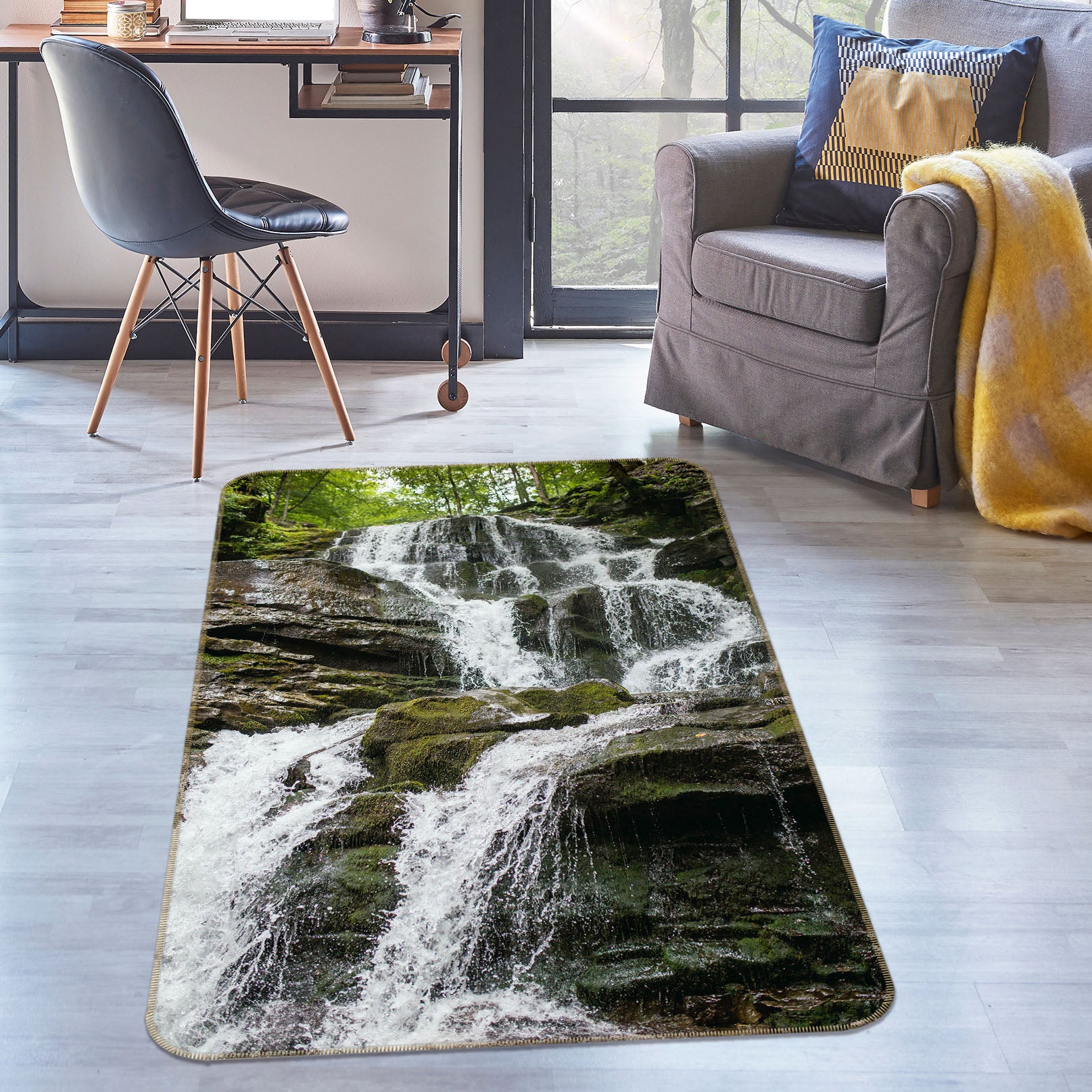 3D Waterfall 26176 Non Slip Rug Mat