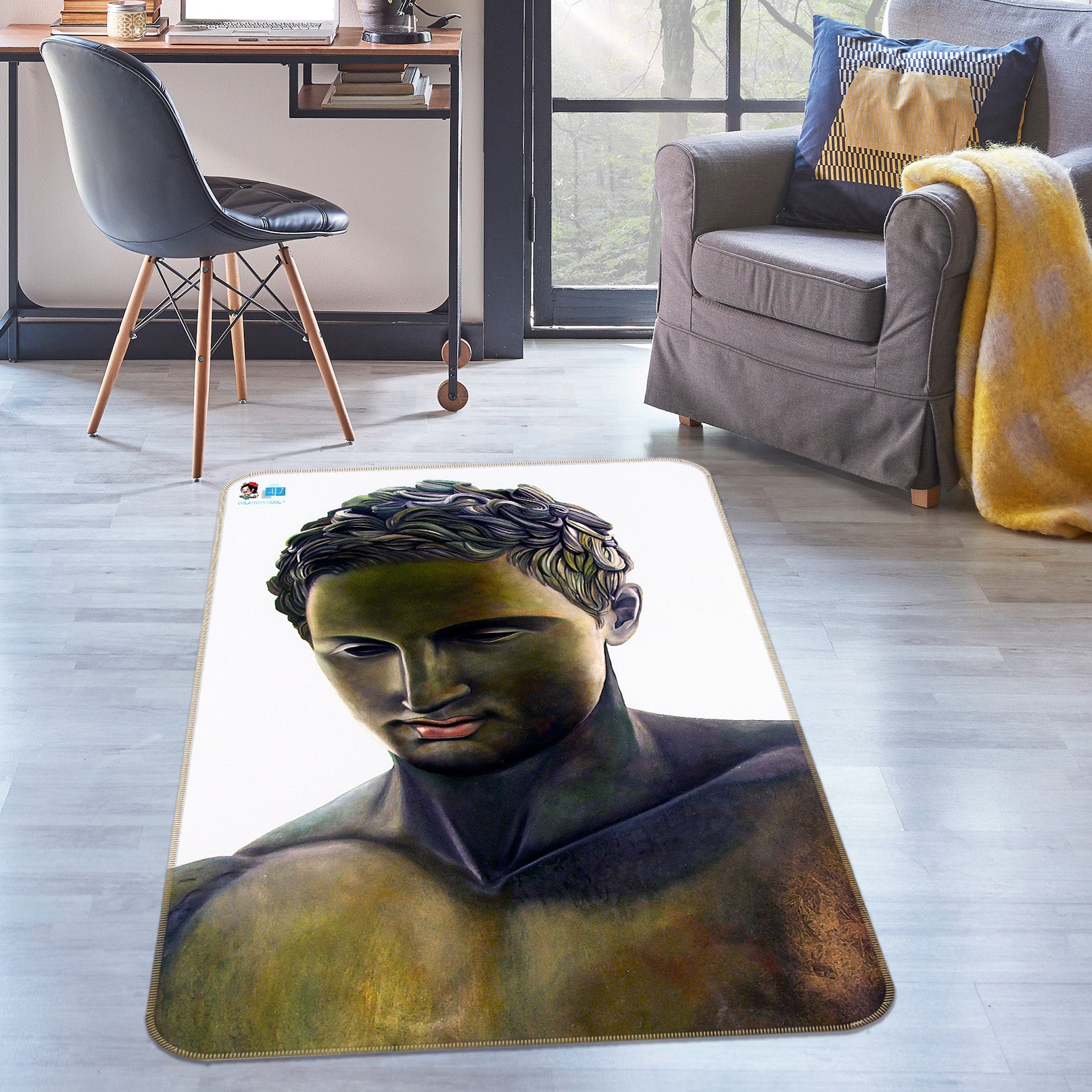3D Statue Male 11148 Matthew Holden Bates Rug Non Slip Rug Mat