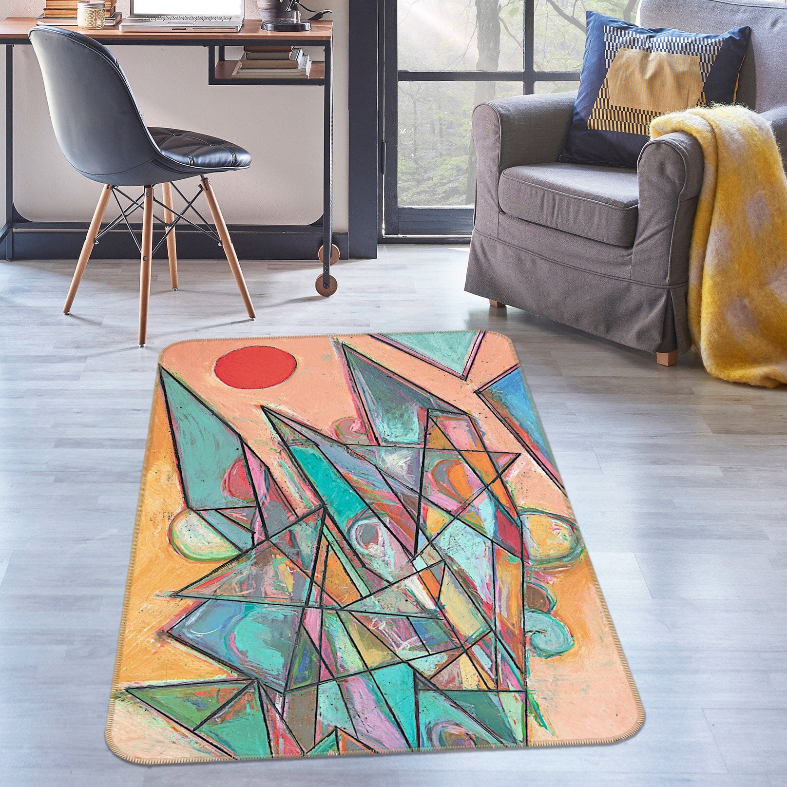 3D Color Origami 1026 Allan P. Friedlander Rug Non Slip Rug Mat Mat AJ Creativity Home