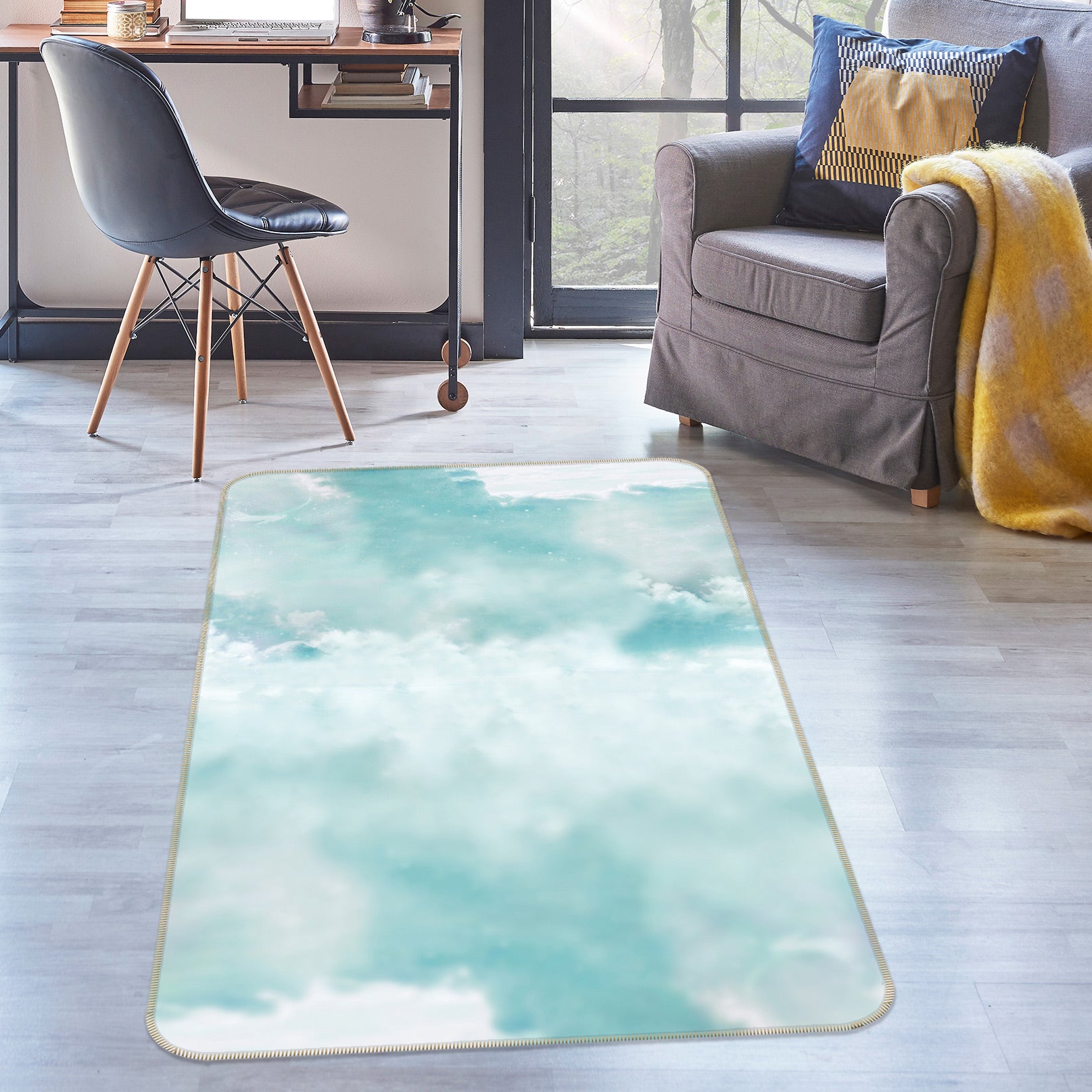 3D Clouds 76098 Non Slip Rug Mat