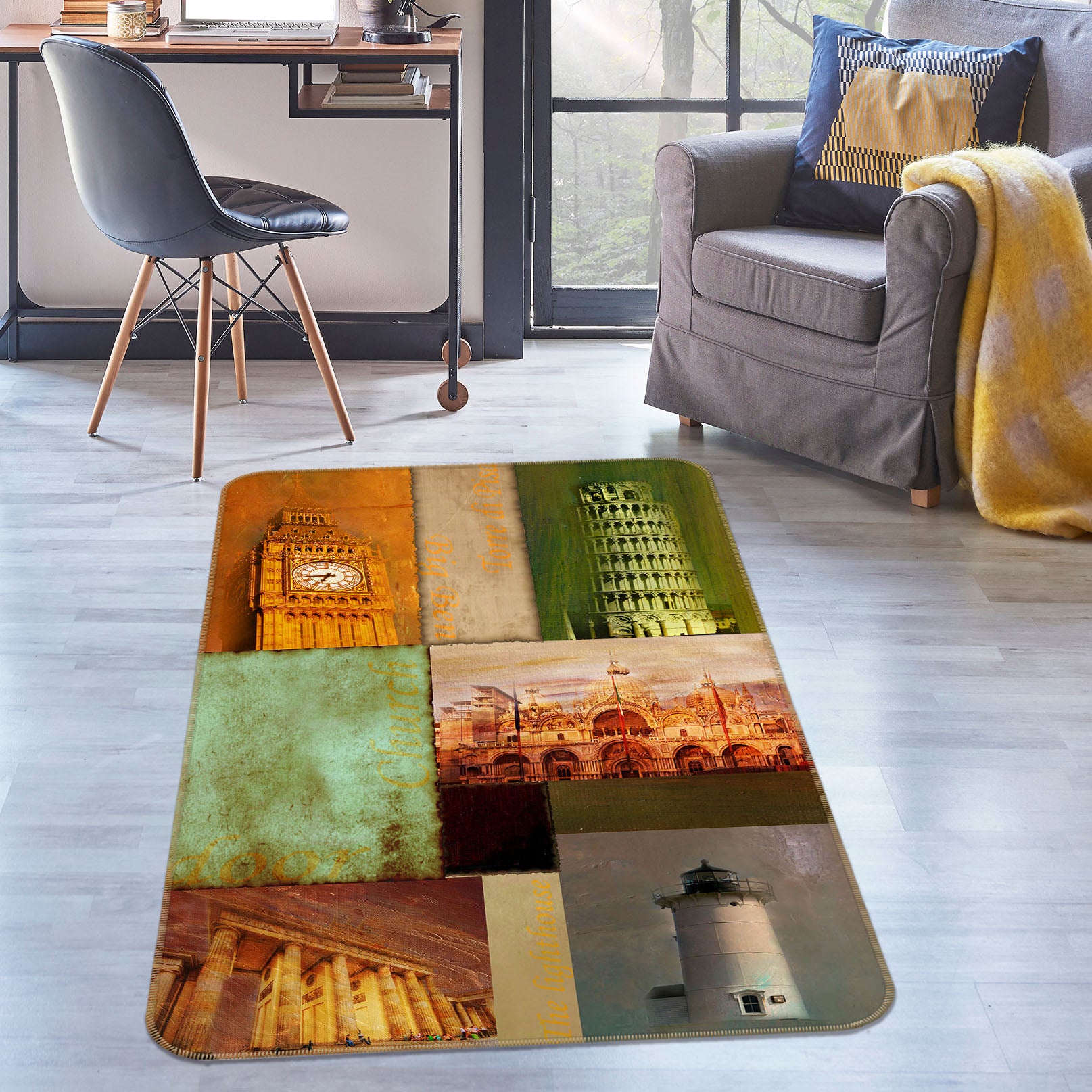3D Building 32132 Non Slip Rug Mat