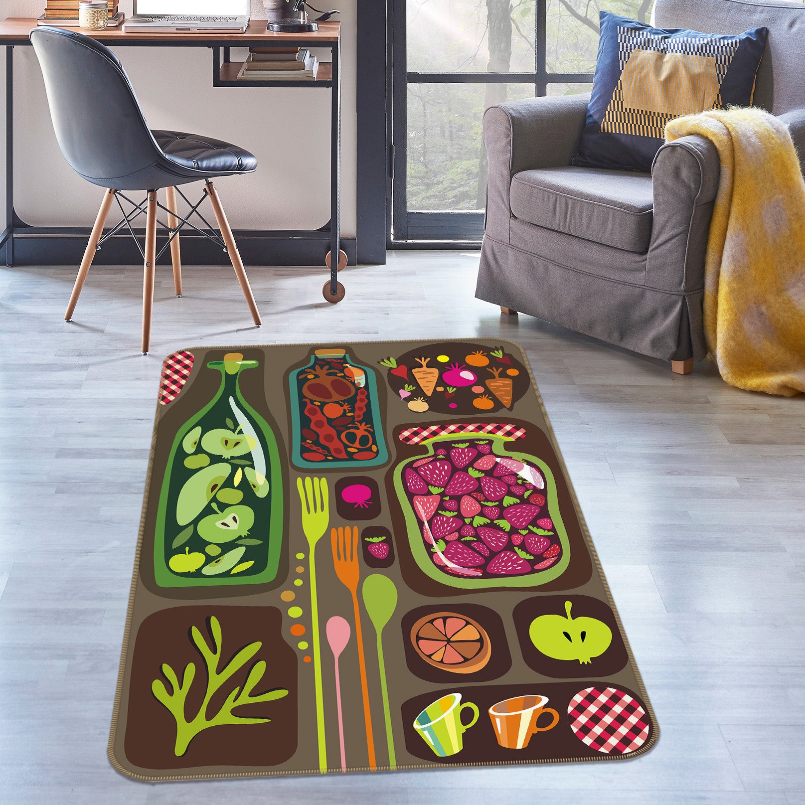 3D Fruit Vegetable 32121 Non Slip Rug Mat