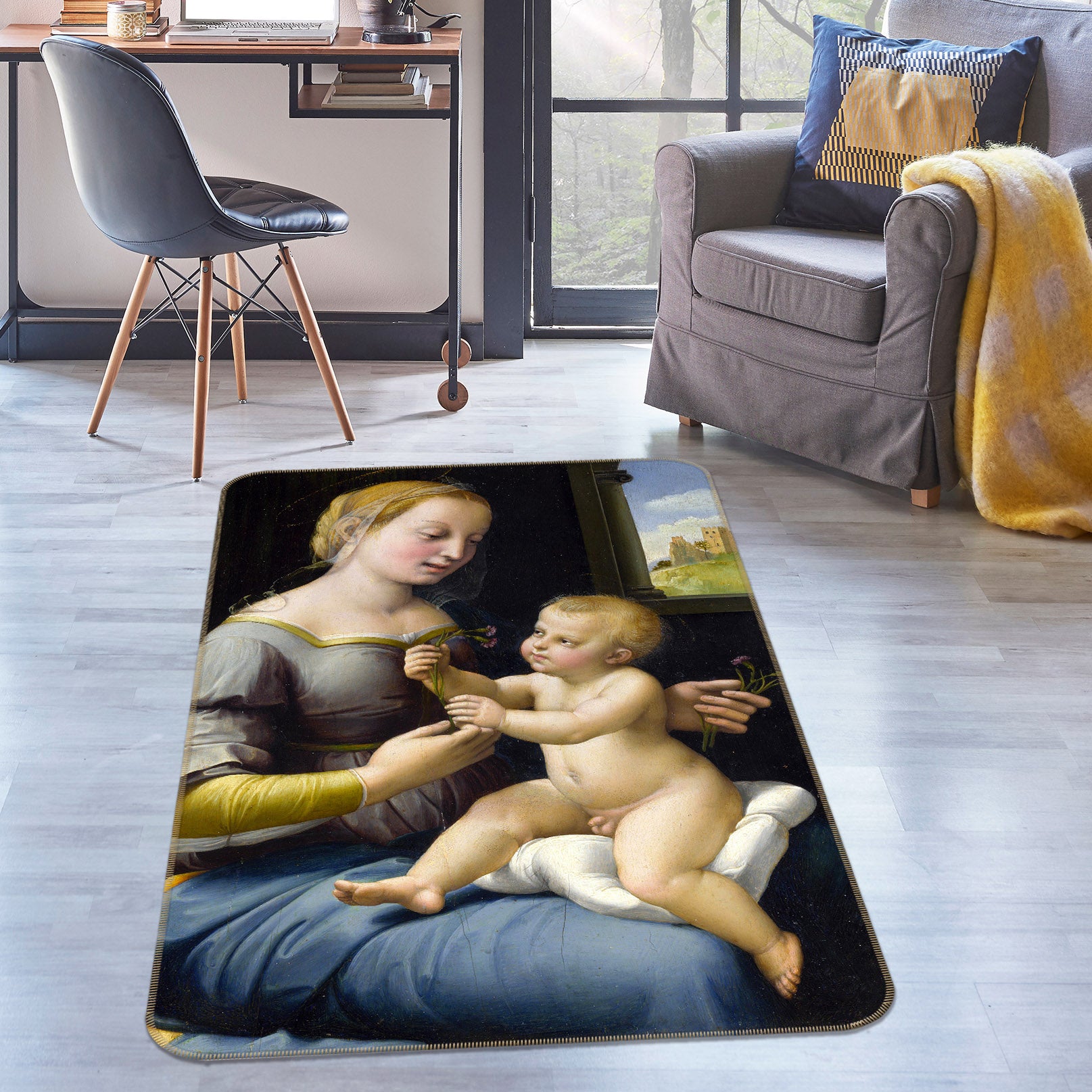 3D Woman Child 65061 Non Slip Rug Mat