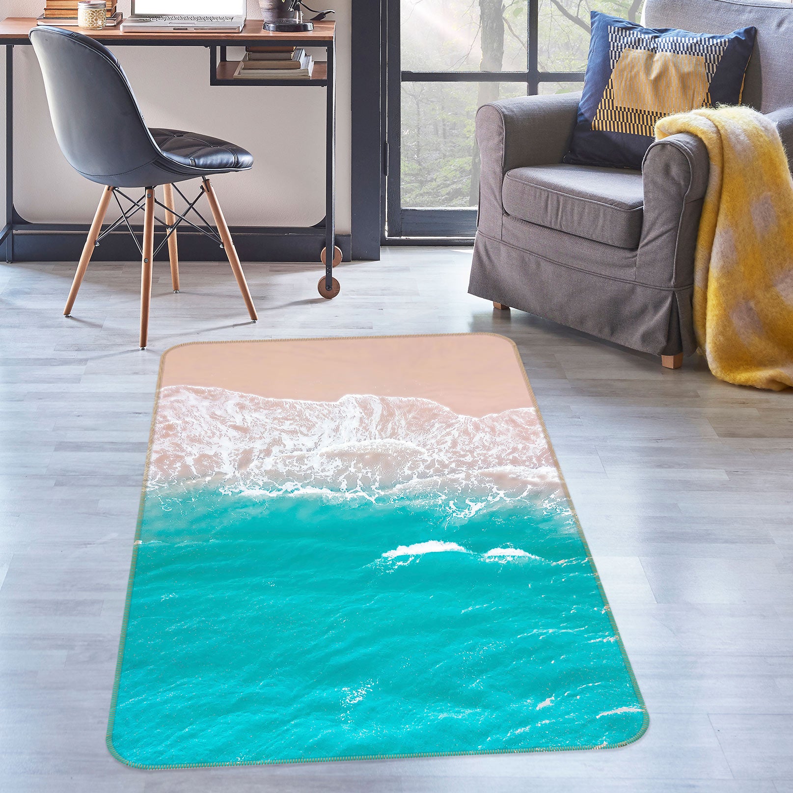 3D Seaside 27069 Non Slip Rug Mat