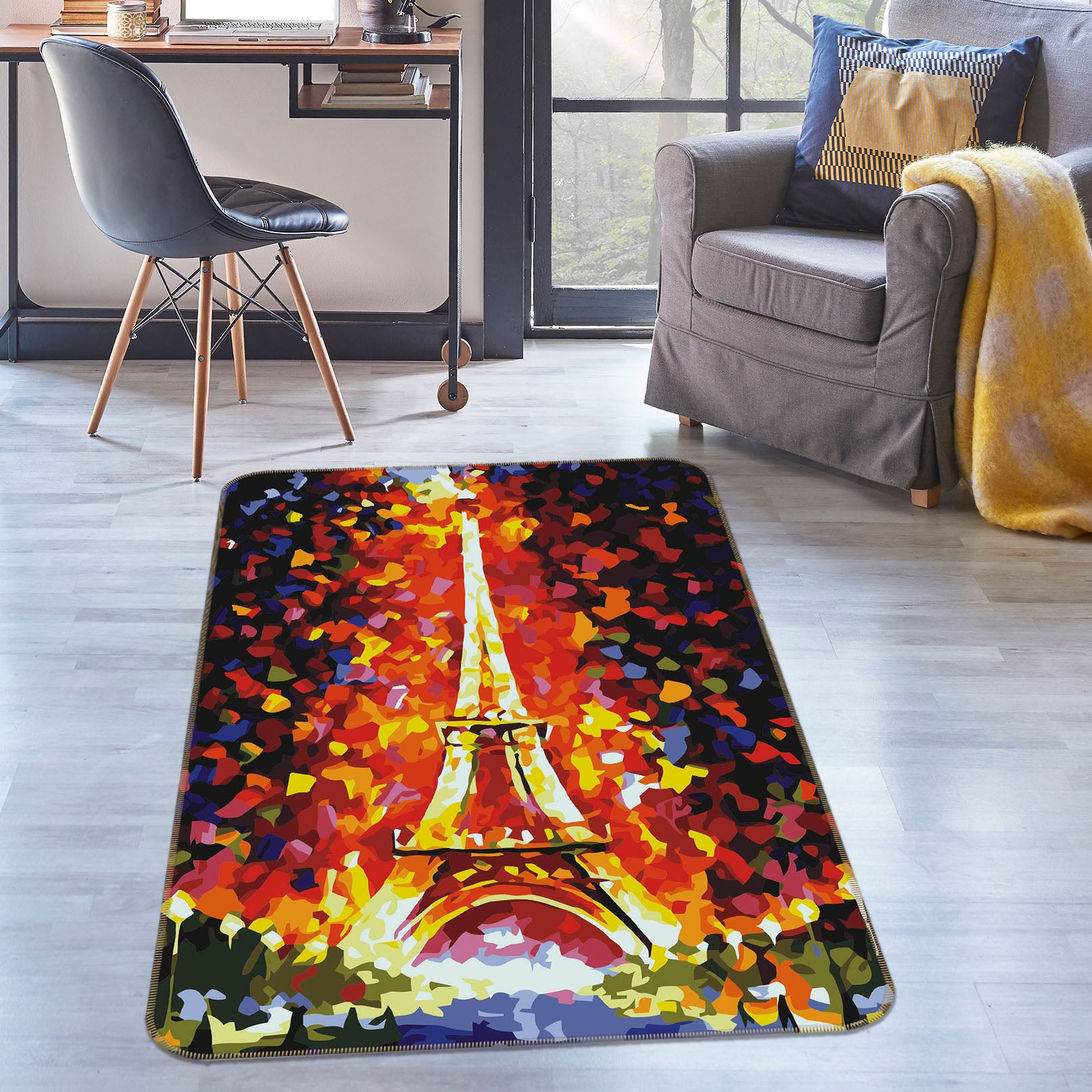 3D Eiffel Tower 33221 Non Slip Rug Mat