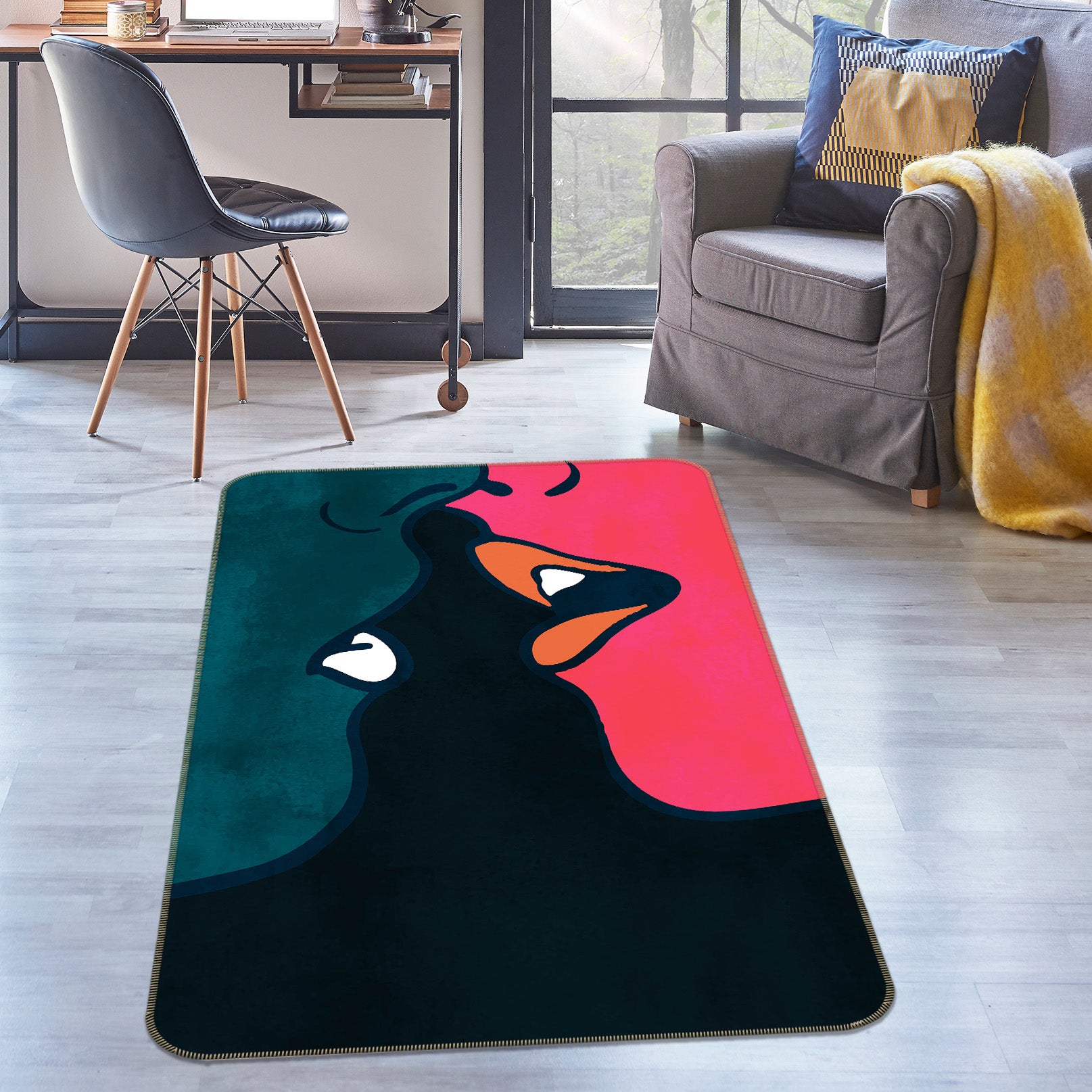 3D Kiss 84142 Boris Draschoff Rug Non Slip Rug Mat