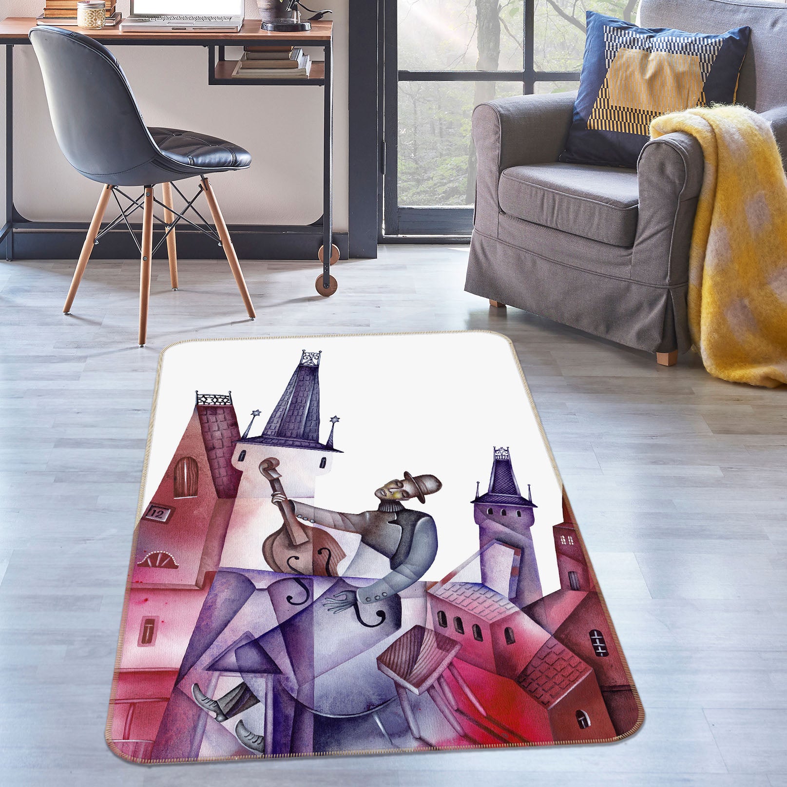 3D Houses 33199 Non Slip Rug Mat