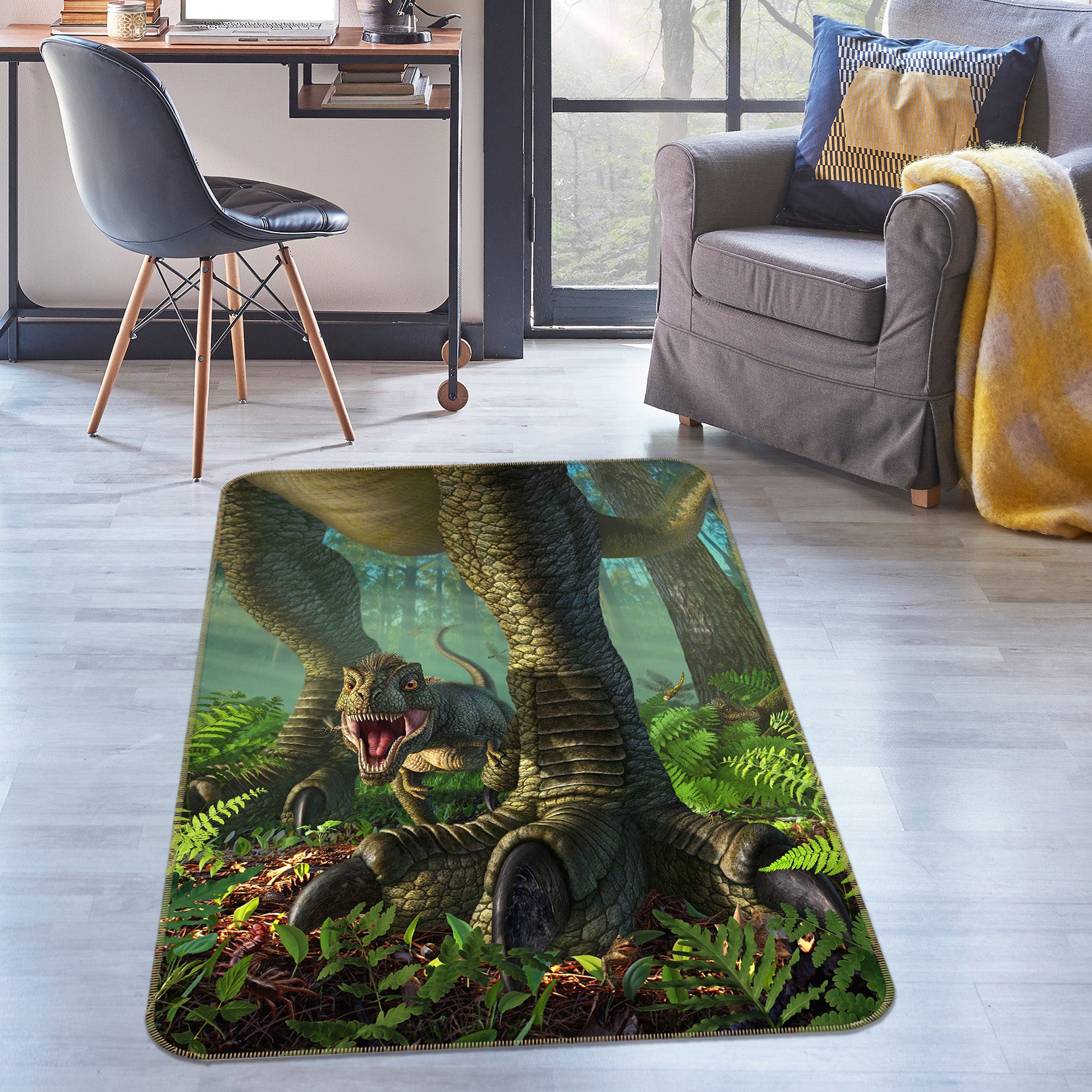 3D Dinosaur 83110 Jerry LoFaro Rug Non Slip Rug Mat
