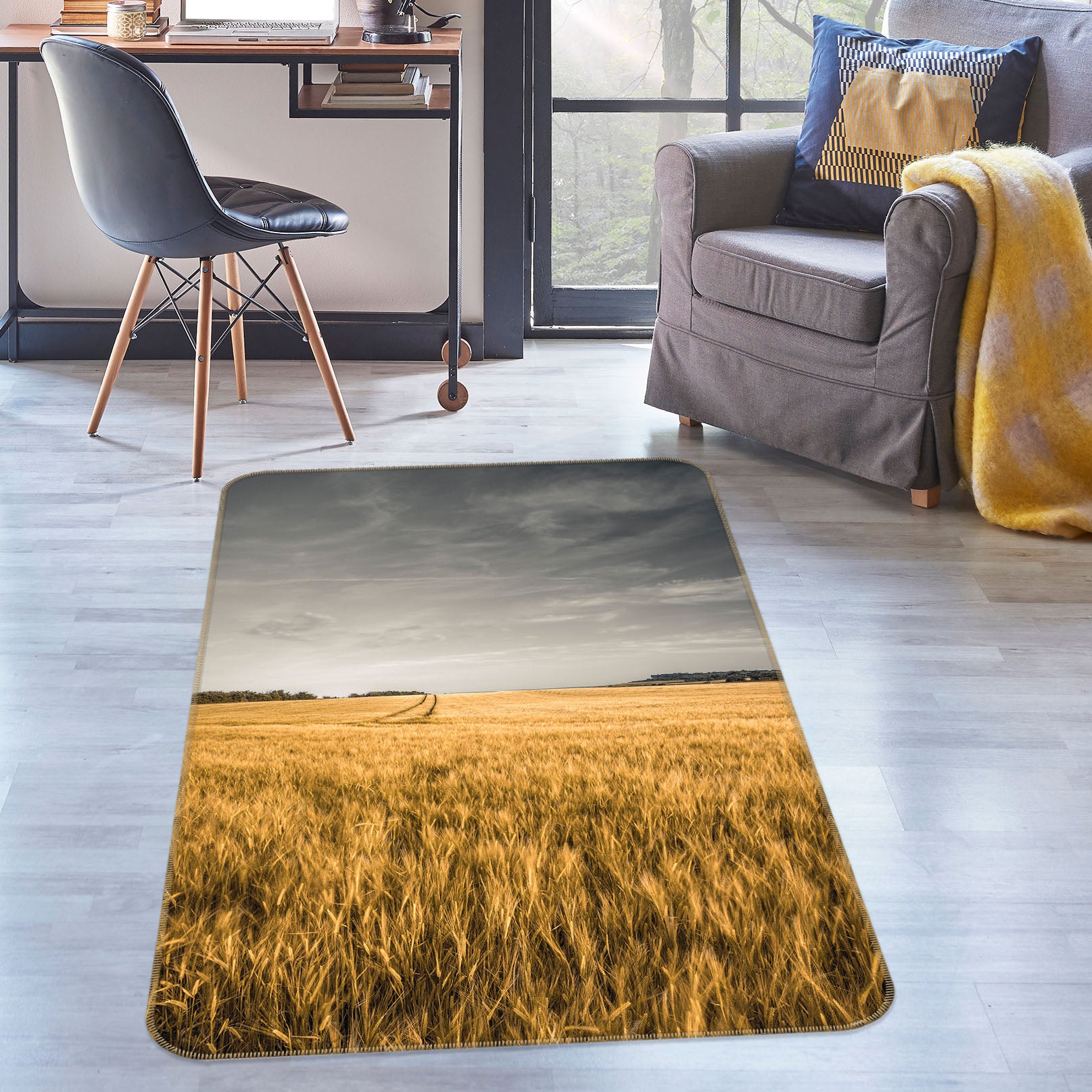 3D Wheat Field 83283 Assaf Frank Rug Non Slip Rug Mat