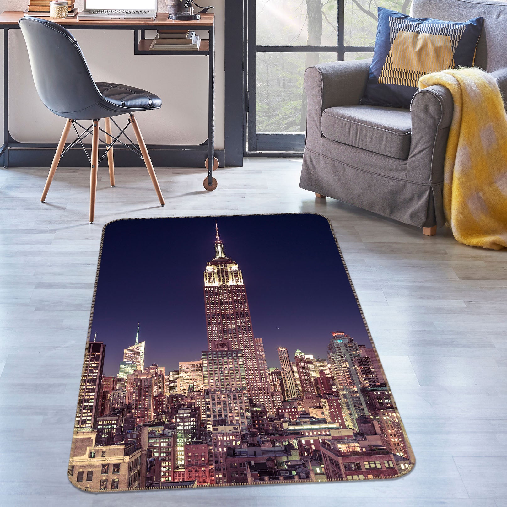 3D High-Rise Building 83290 Assaf Frank Rug Non Slip Rug Mat