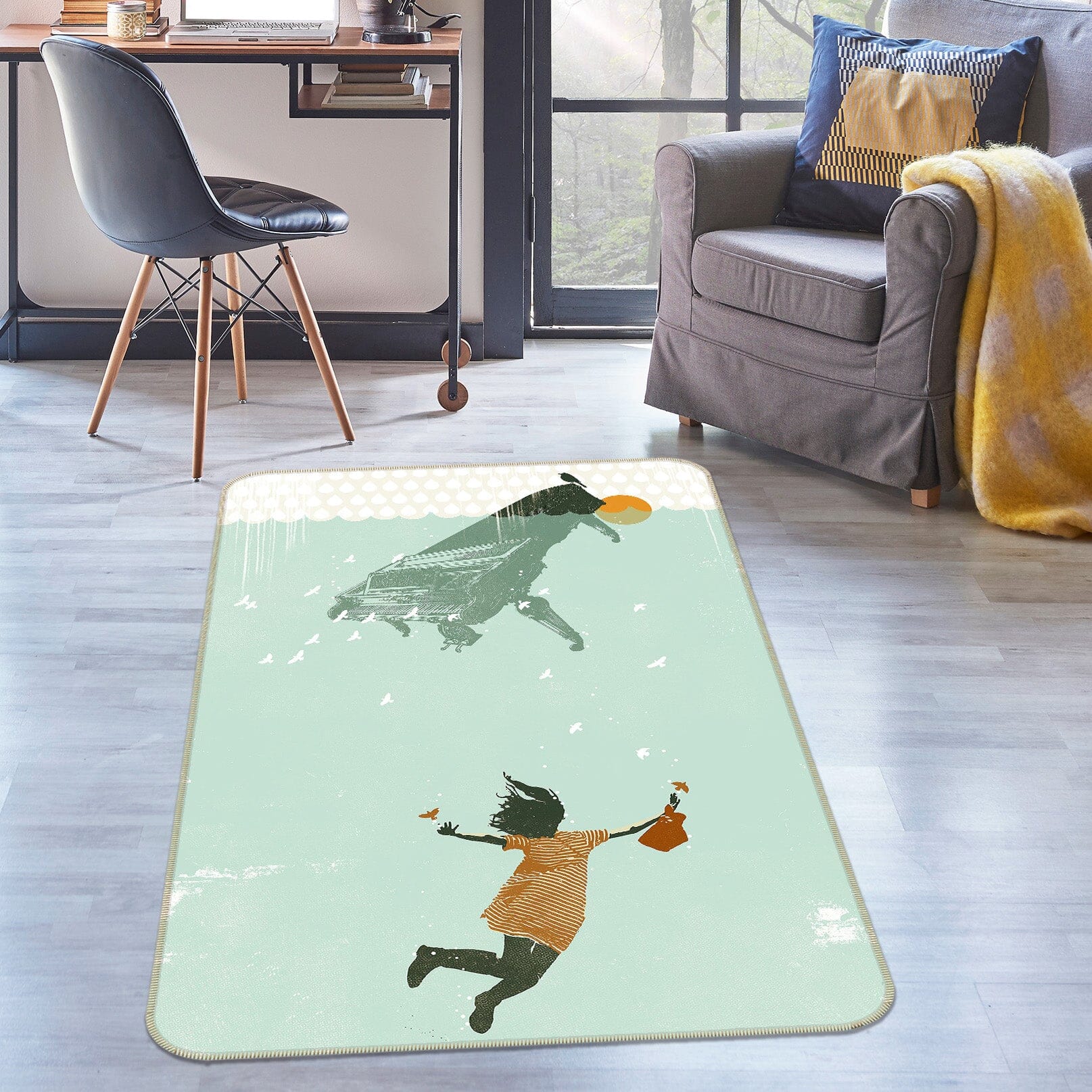 3D Underwater Swimming 1018 Showdeer Rug Non Slip Rug Mat Mat AJ Creativity Home