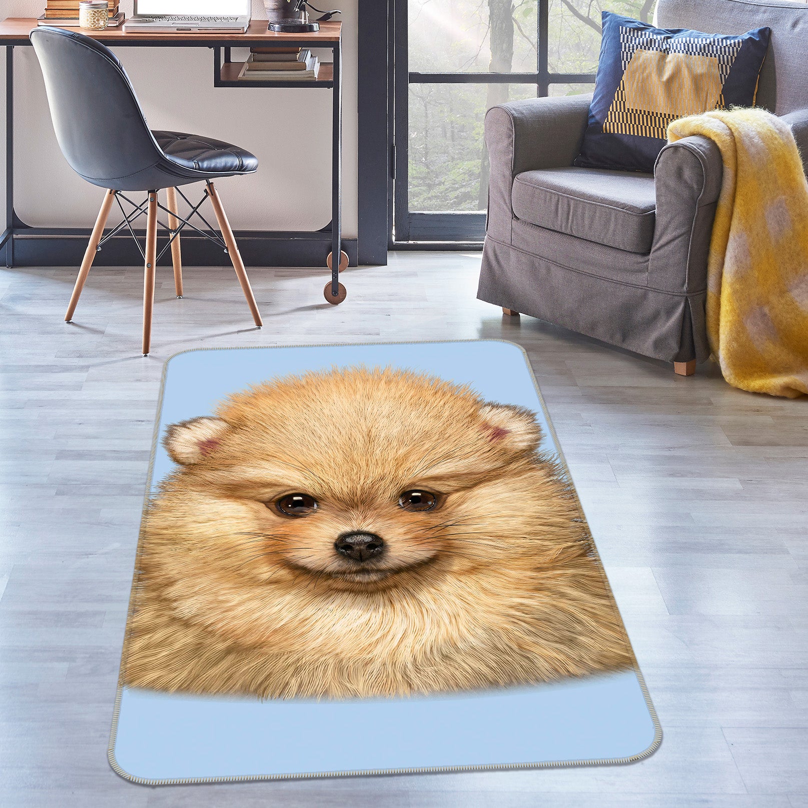 3D Little White Dog 84247 Vincent Hie Rug Non Slip Rug Mat