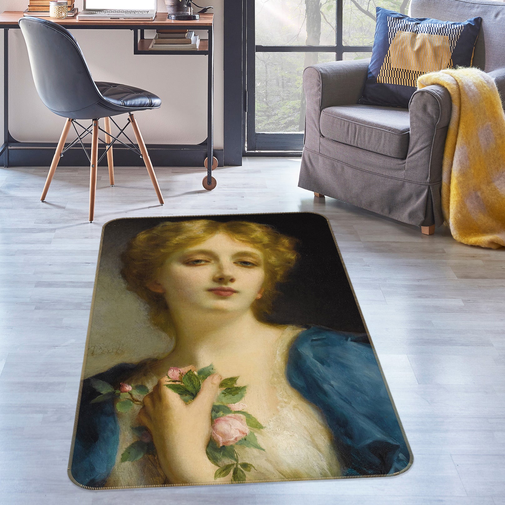 3D Oil Painting Beauty 76181 Non Slip Rug Mat