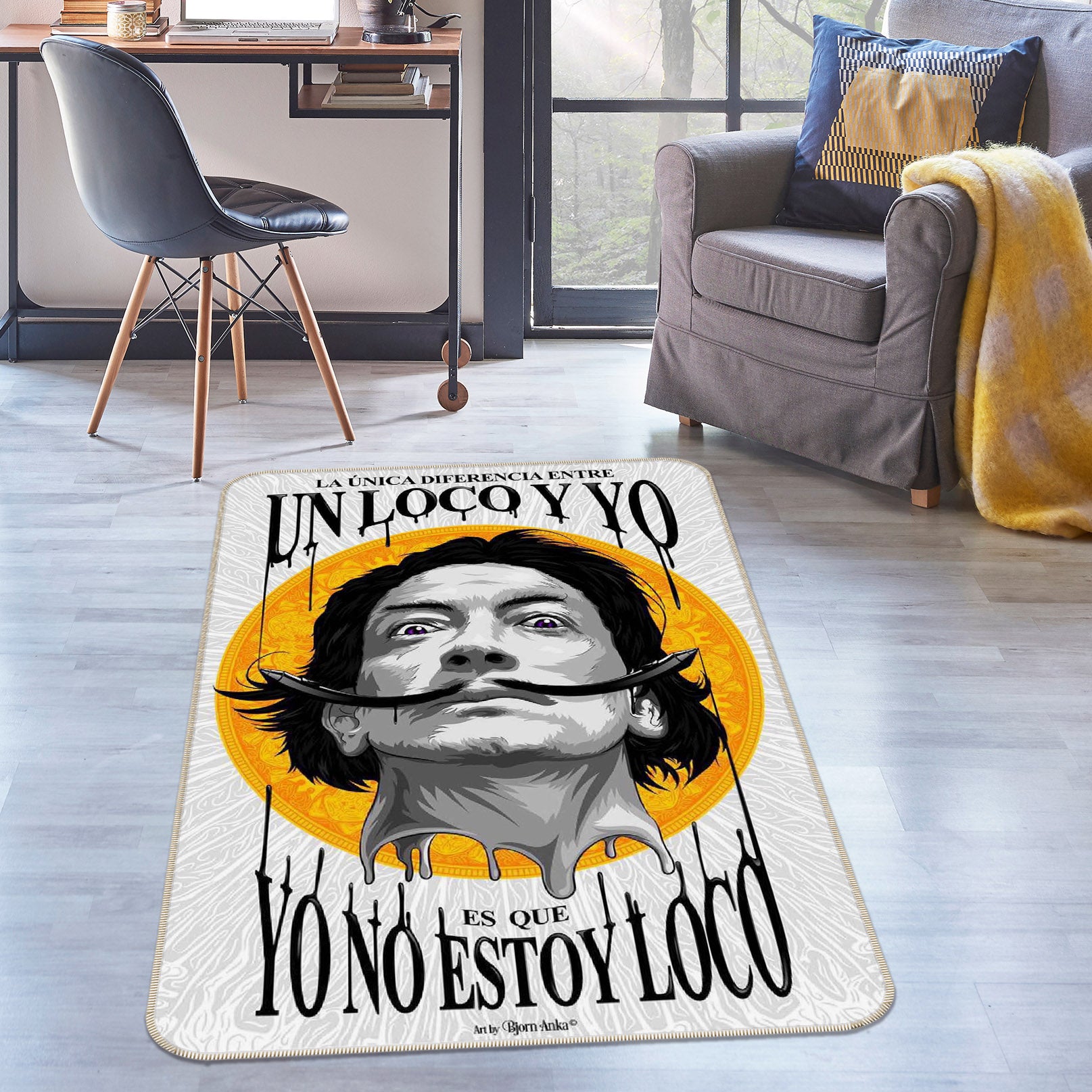 3D Bearded Man 33238 Non Slip Rug Mat