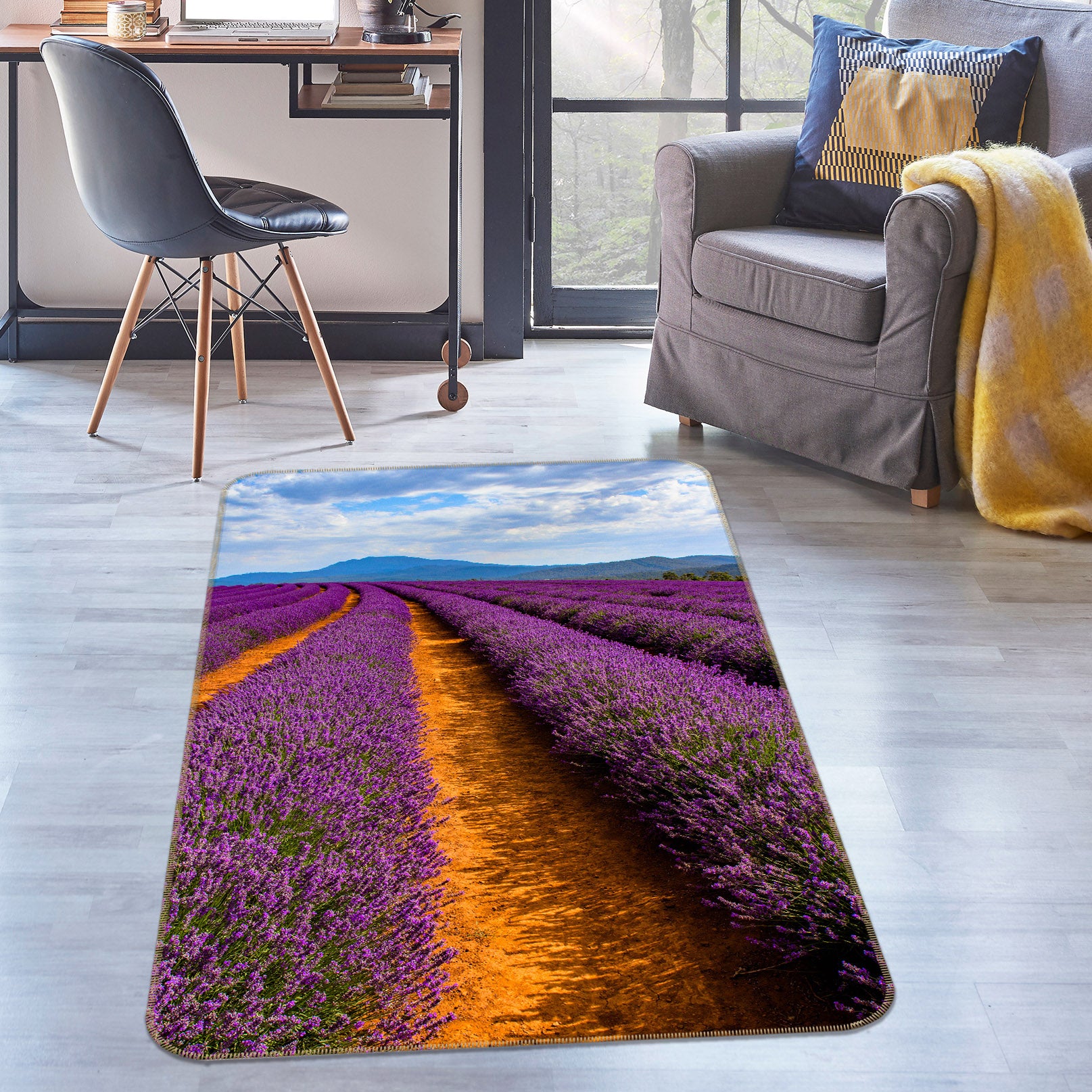 3D Flower Sea 26087 Non Slip Rug Mat