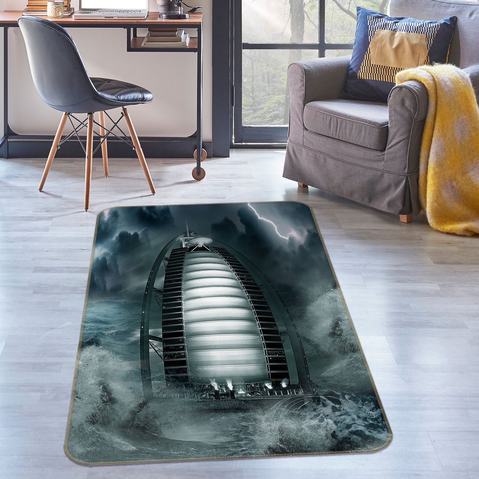 3D Waves Building 32153 Non Slip Rug Mat