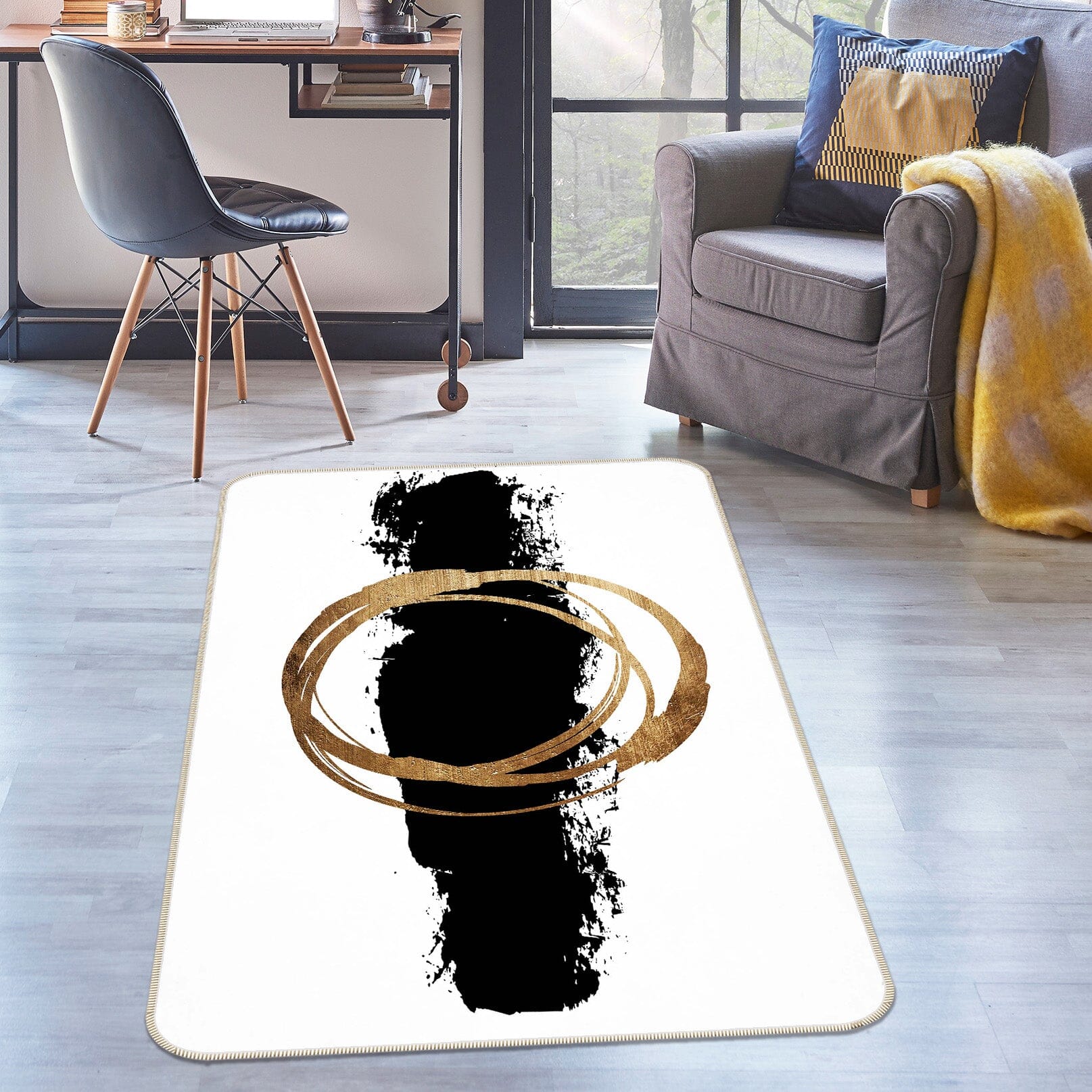 3D Circle And Line 1026 Boris Draschoff Rug Non Slip Rug Mat Mat AJ Creativity Home