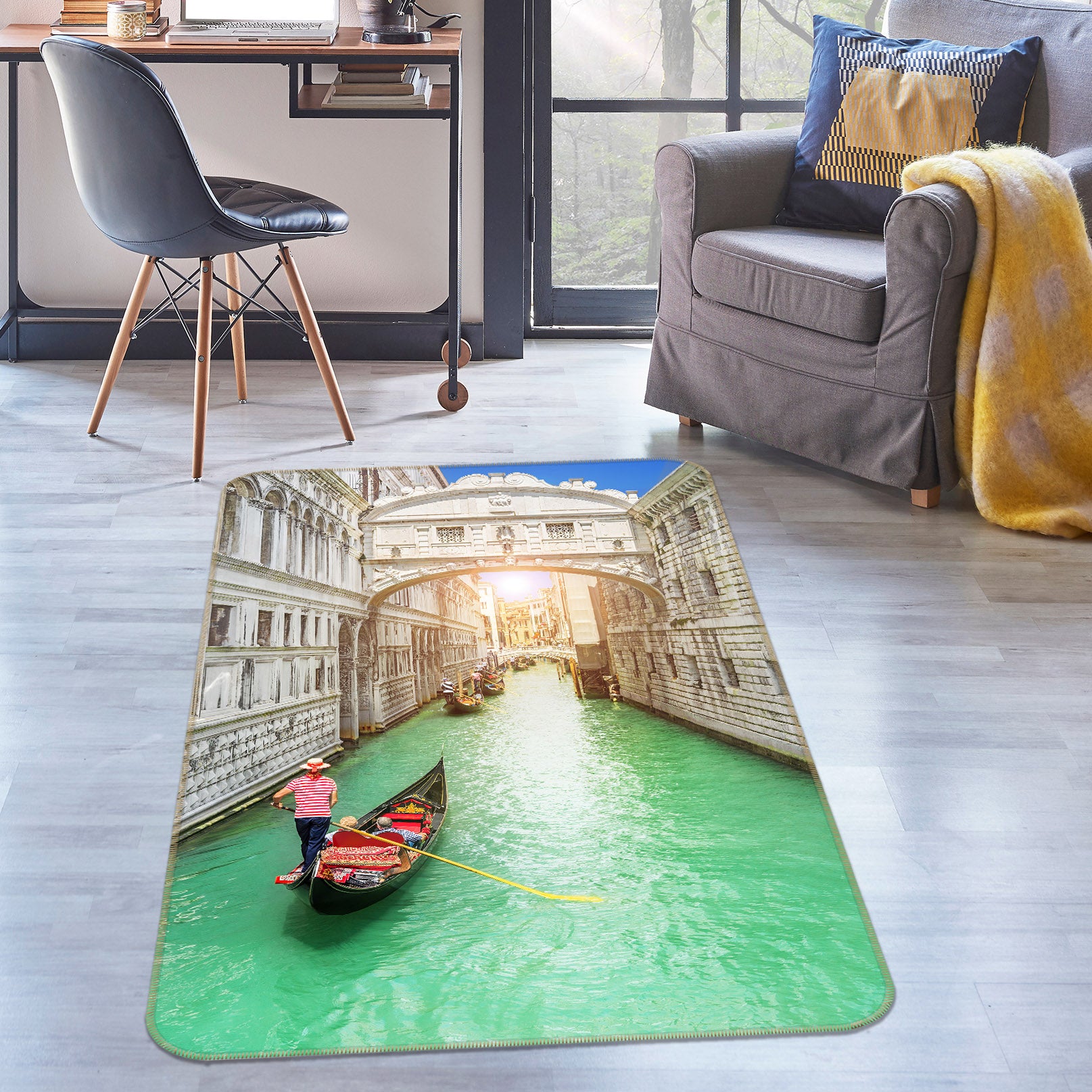 3D Water Town 36090 Non Slip Rug Mat