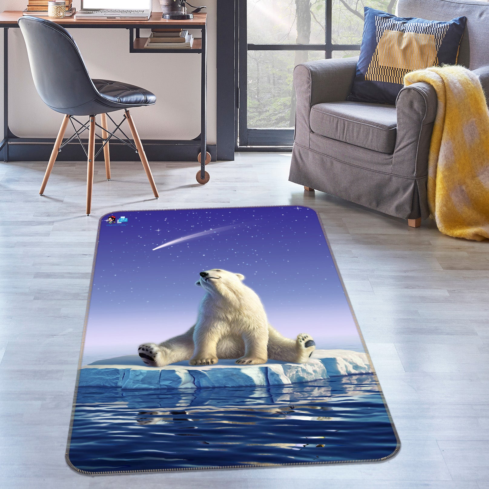 3D Polar Bear 85099 Jerry LoFaro Rug Non Slip Rug Mat