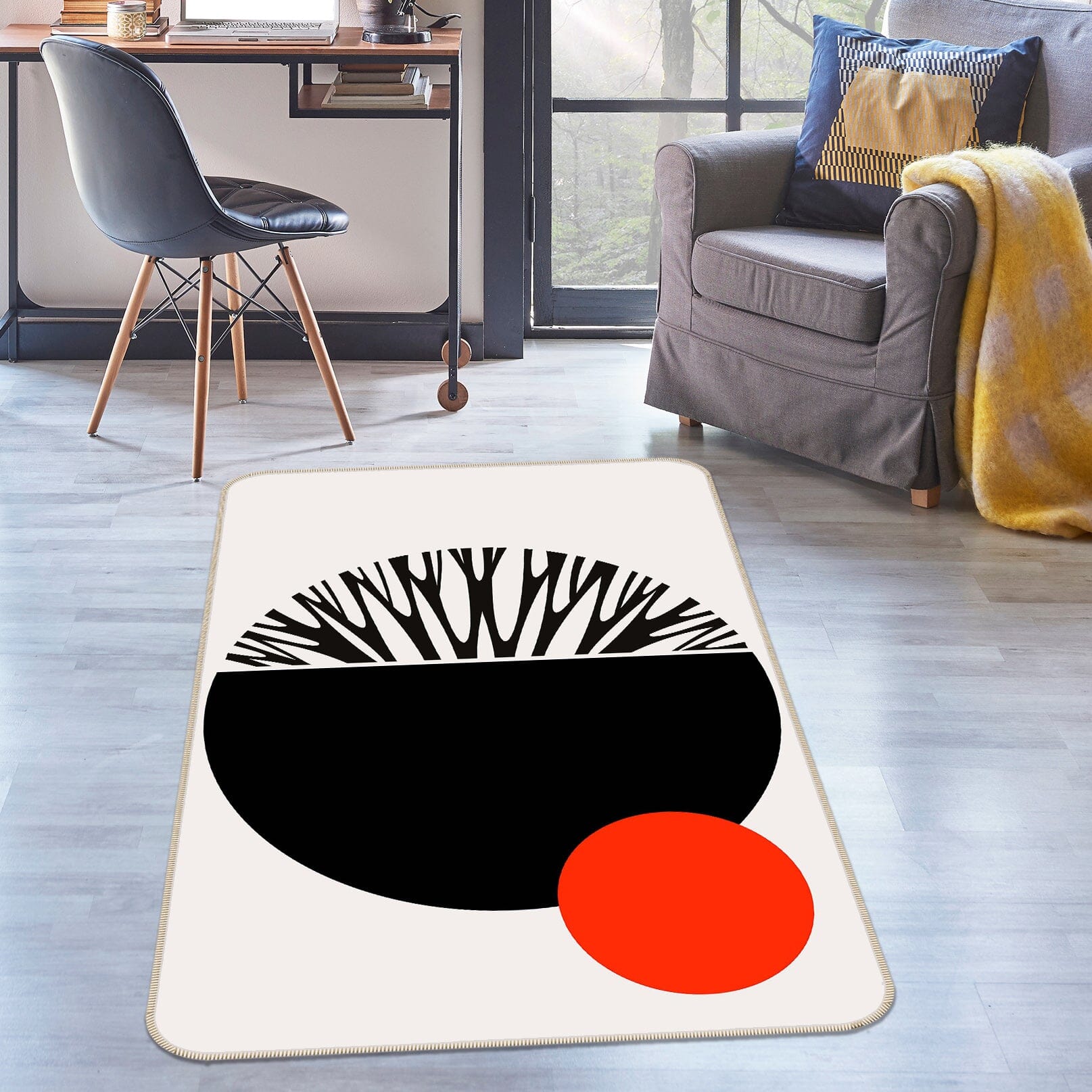 3D Black Graphics 1009 Boris Draschoff Rug Non Slip Rug Mat Mat AJ Creativity Home