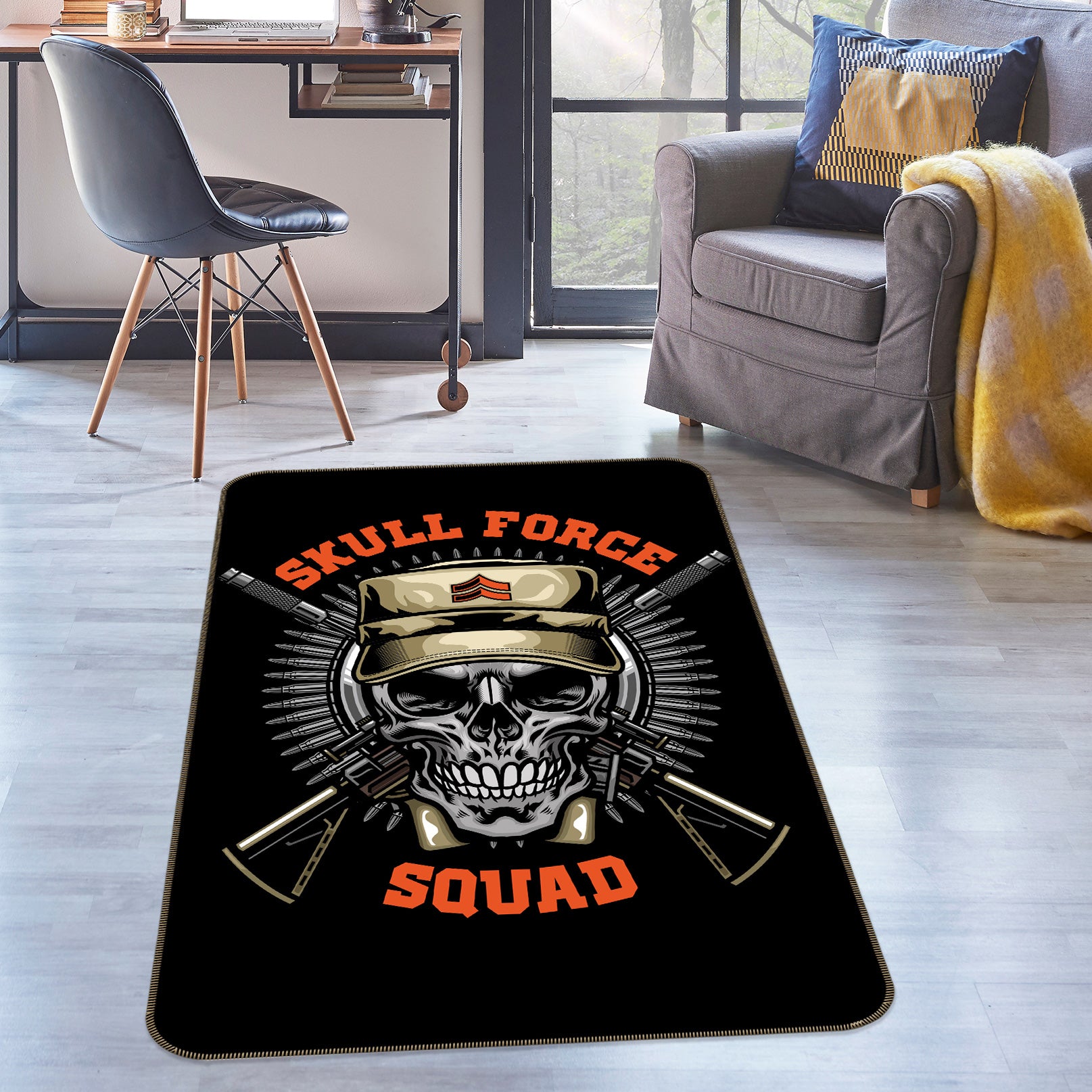 3D Skull 30110 Non Slip Rug Mat