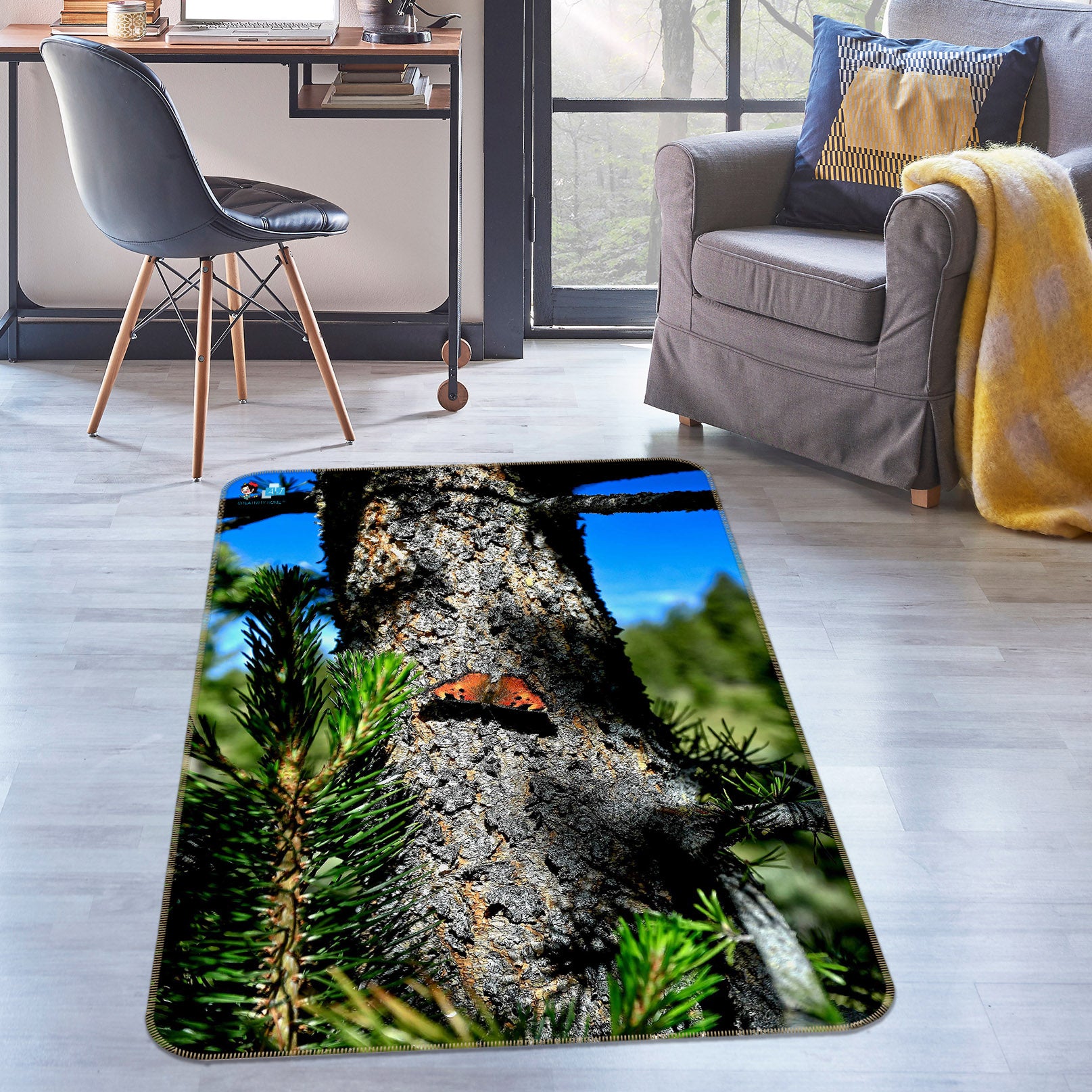 3D Alpine Butterfly 62064 Kathy Barefield Rug Non Slip Rug Mat