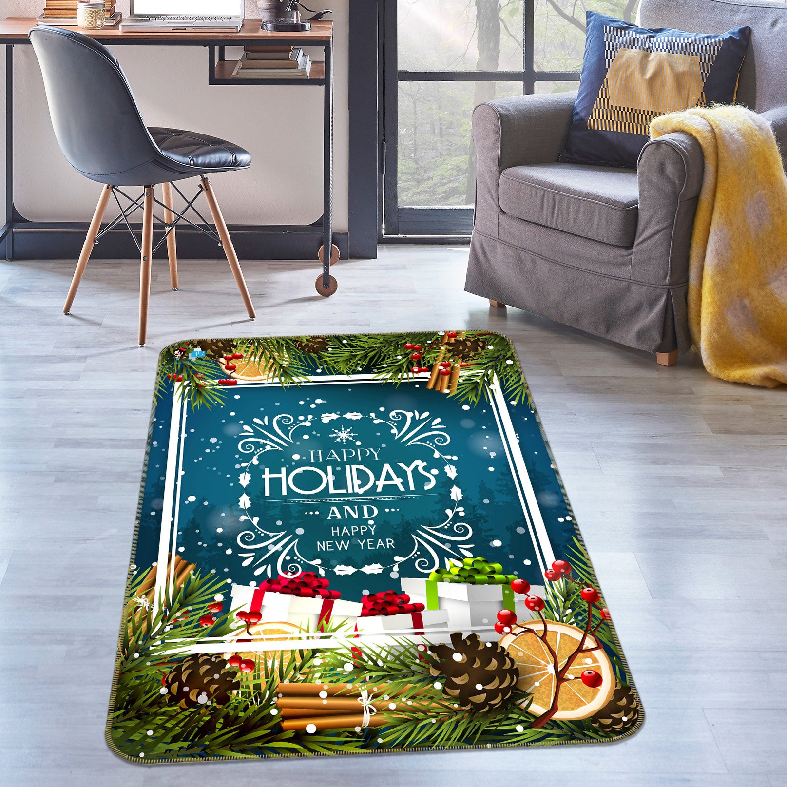 3D Gift 55144 Christmas Non Slip Rug Mat Xmas