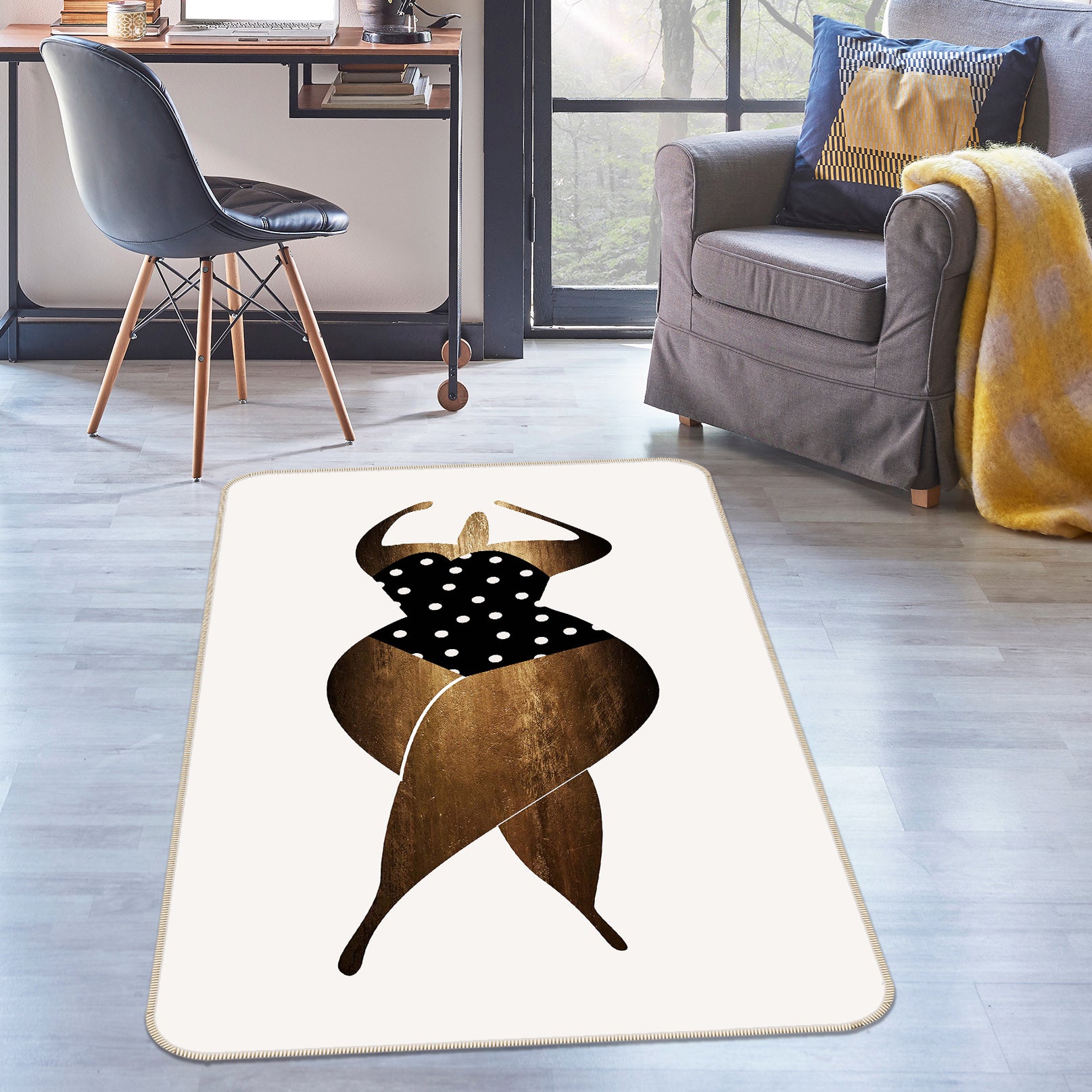 3D Dance Pattern 1031 Boris Draschoff Rug Non Slip Rug Mat