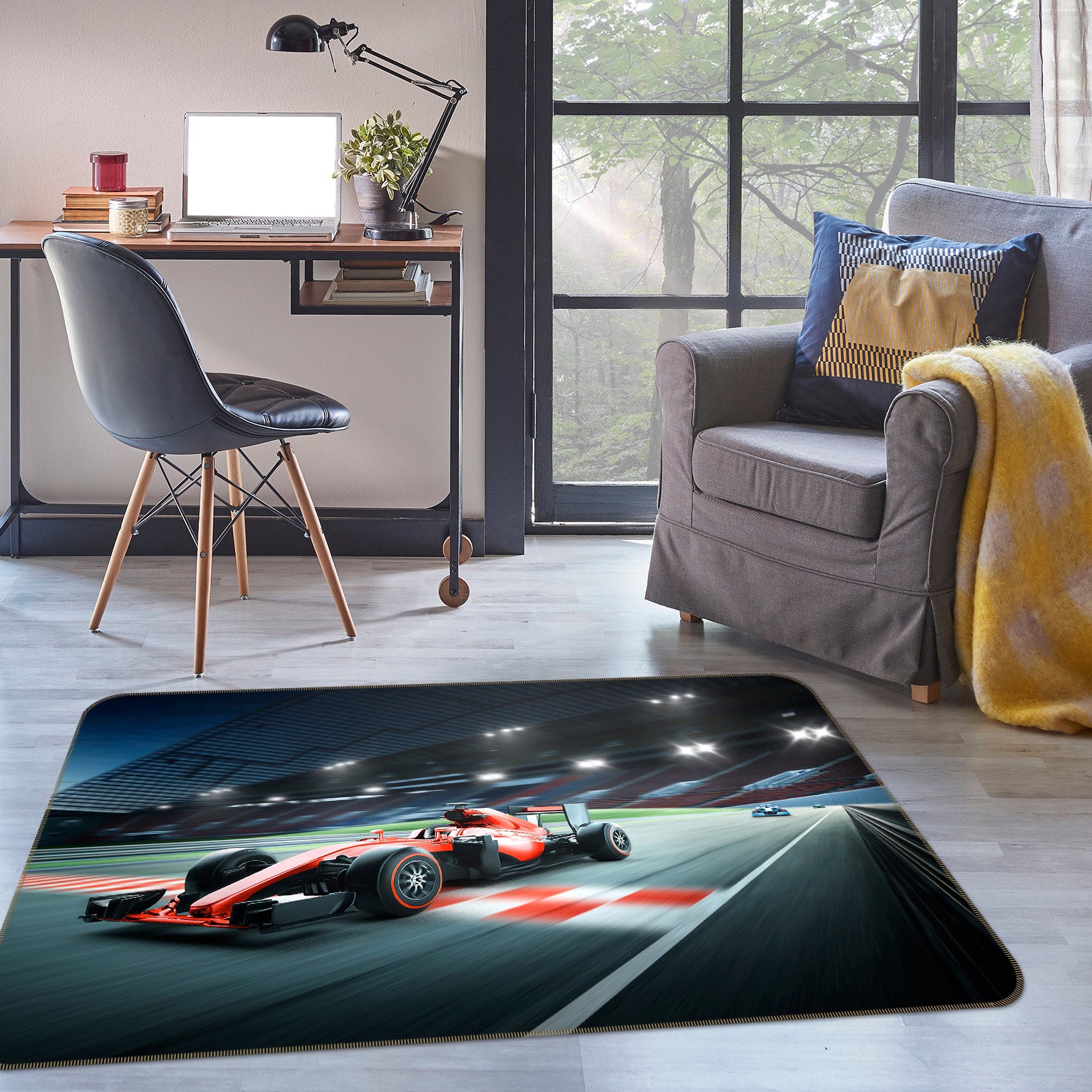 3D Racing Car 68021 Vehicle Non Slip Rug Mat