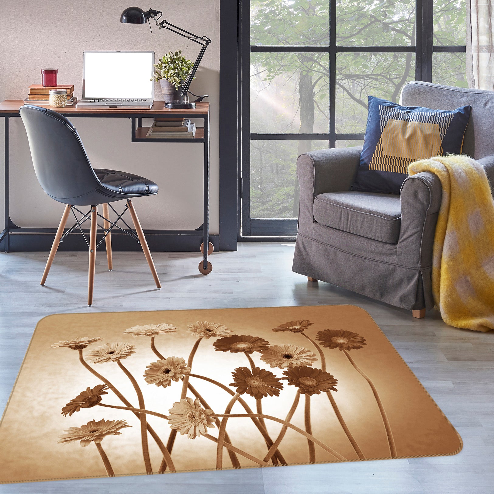 3D Flowers 75244 Non Slip Rug Mat