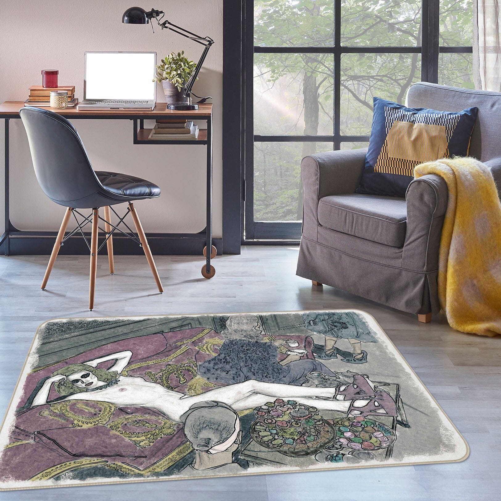 3D Girl Garden 1009 Marco Cavazzana Rug Non Slip Rug Mat Mat AJ Creativity Home