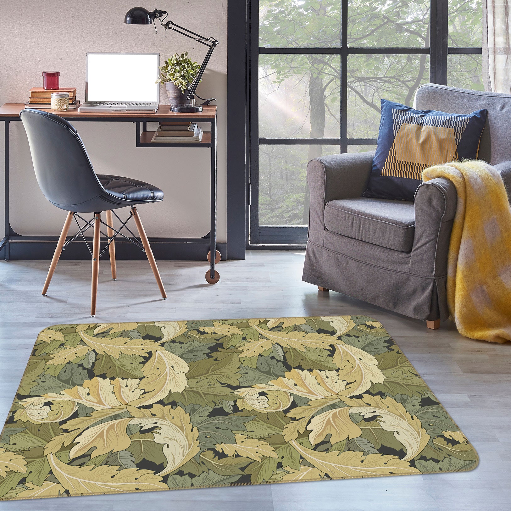 3D Leaf Pattern 33001 Non Slip Rug Mat